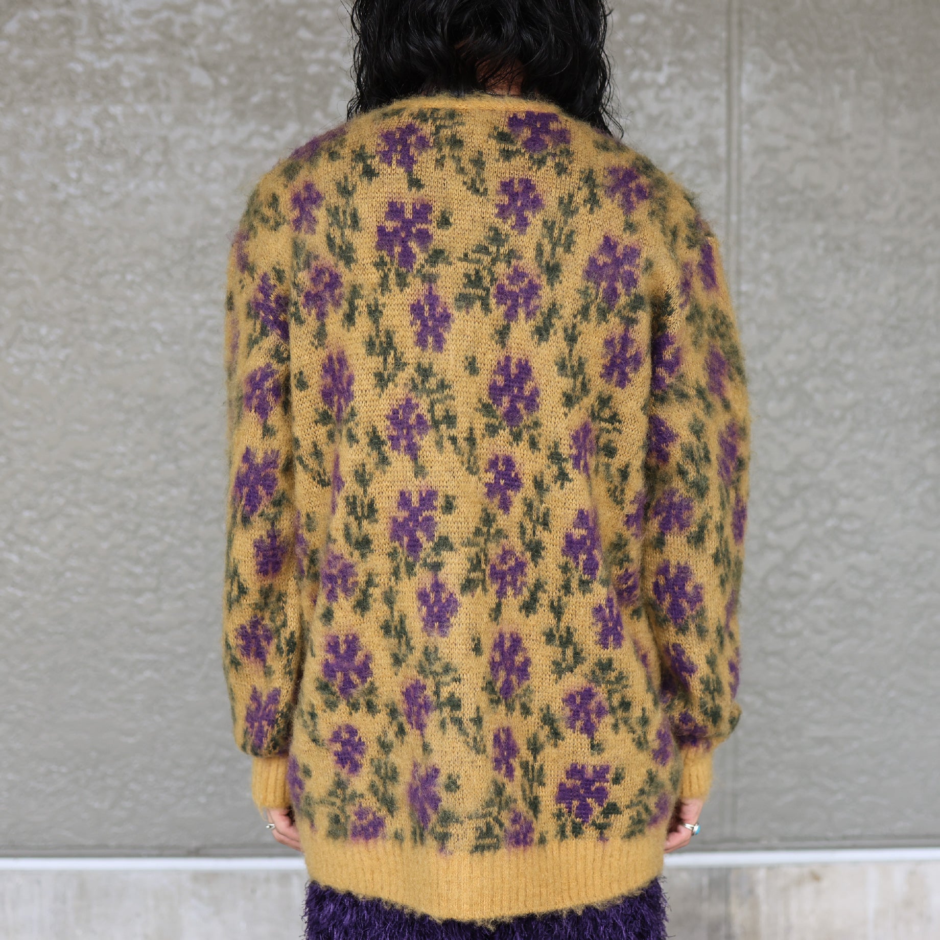 MOHAIR CARDIGAN - FLOWER(YELLOW)