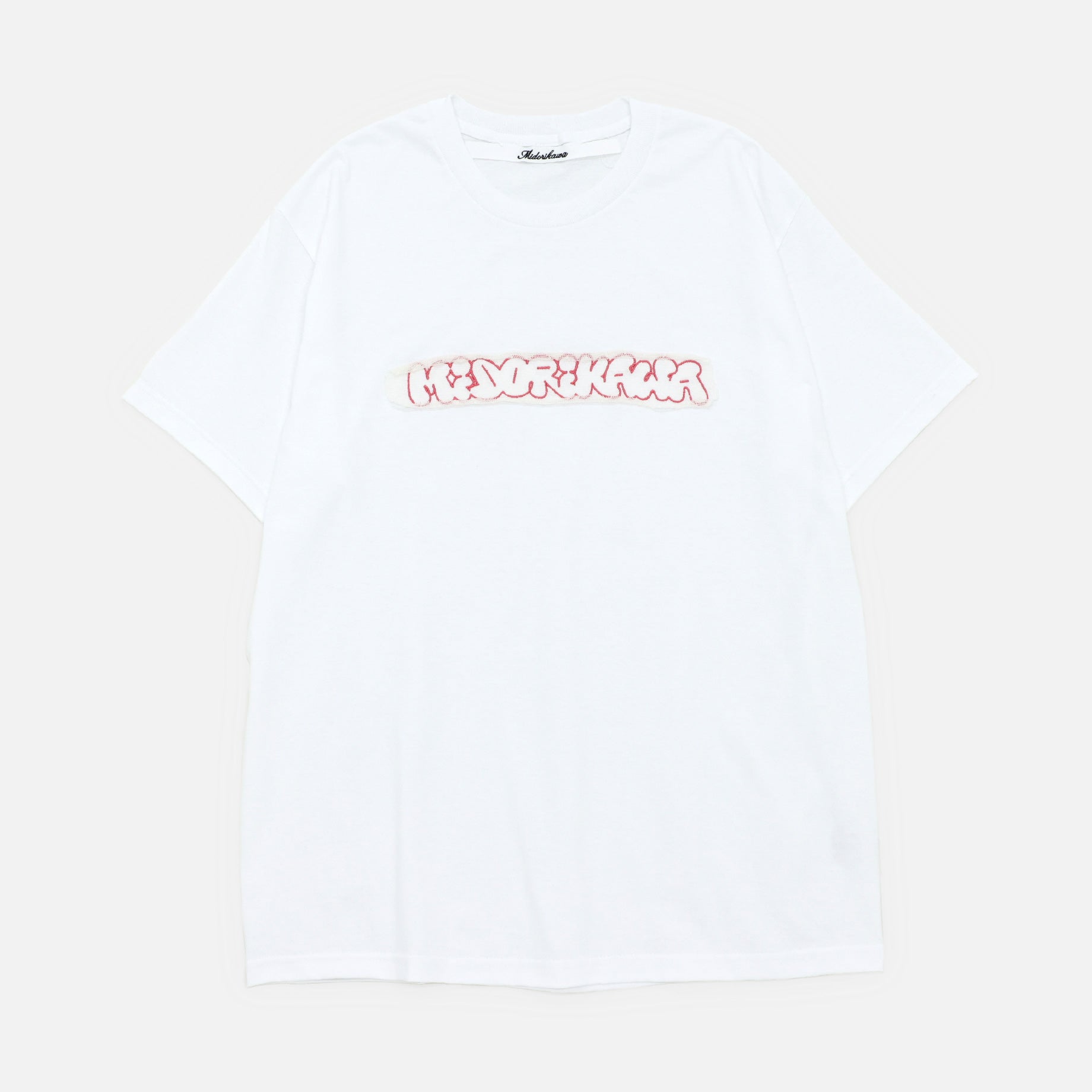 EMBROIDERY S/S TEE(WHITE×PINK)