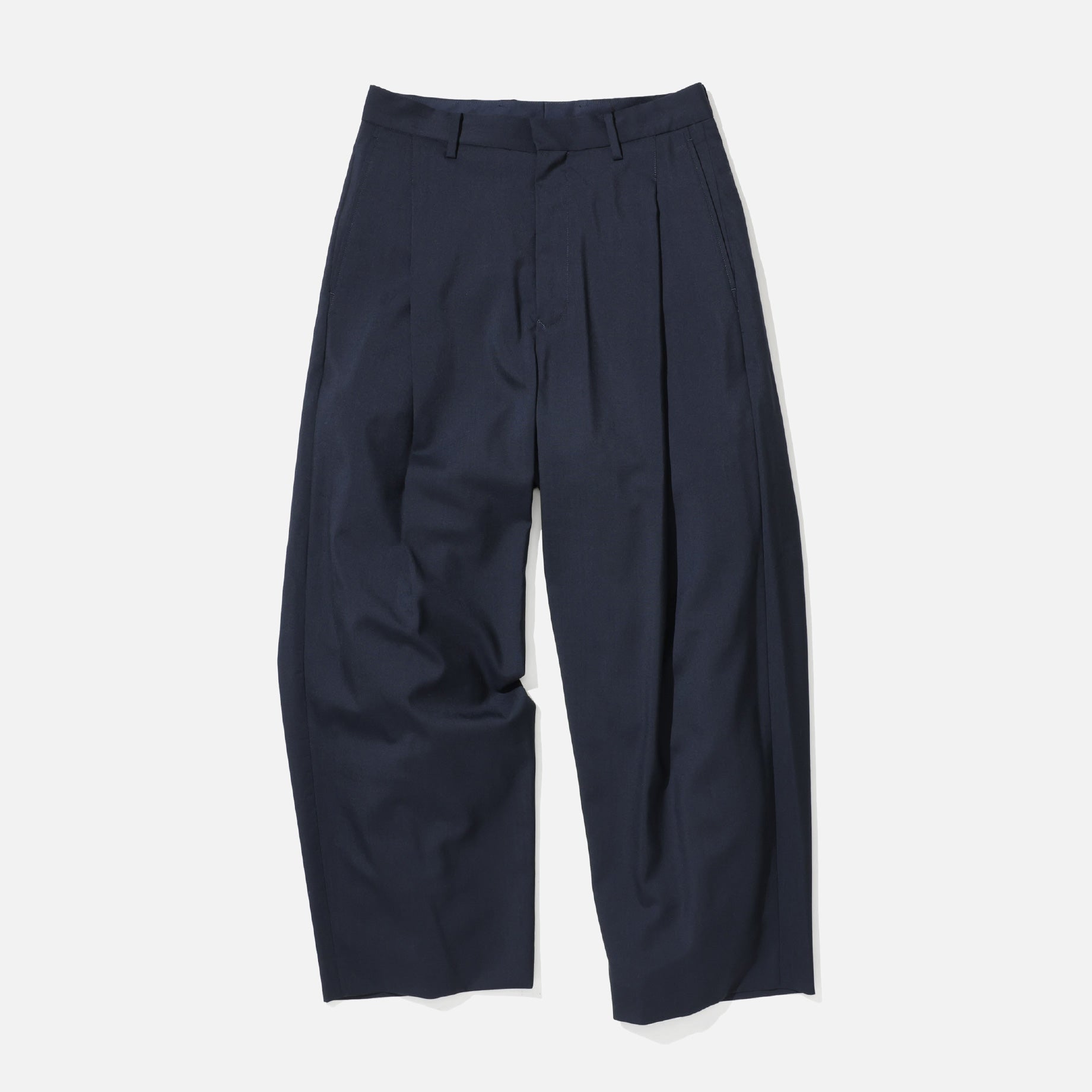 【URU/ウル】WOOL TROPICAL 1 TUCK PANTS WOOL TROPICAL - 1 TUCK PANTS （D.NAVY） – UNEVEN HUB STORE