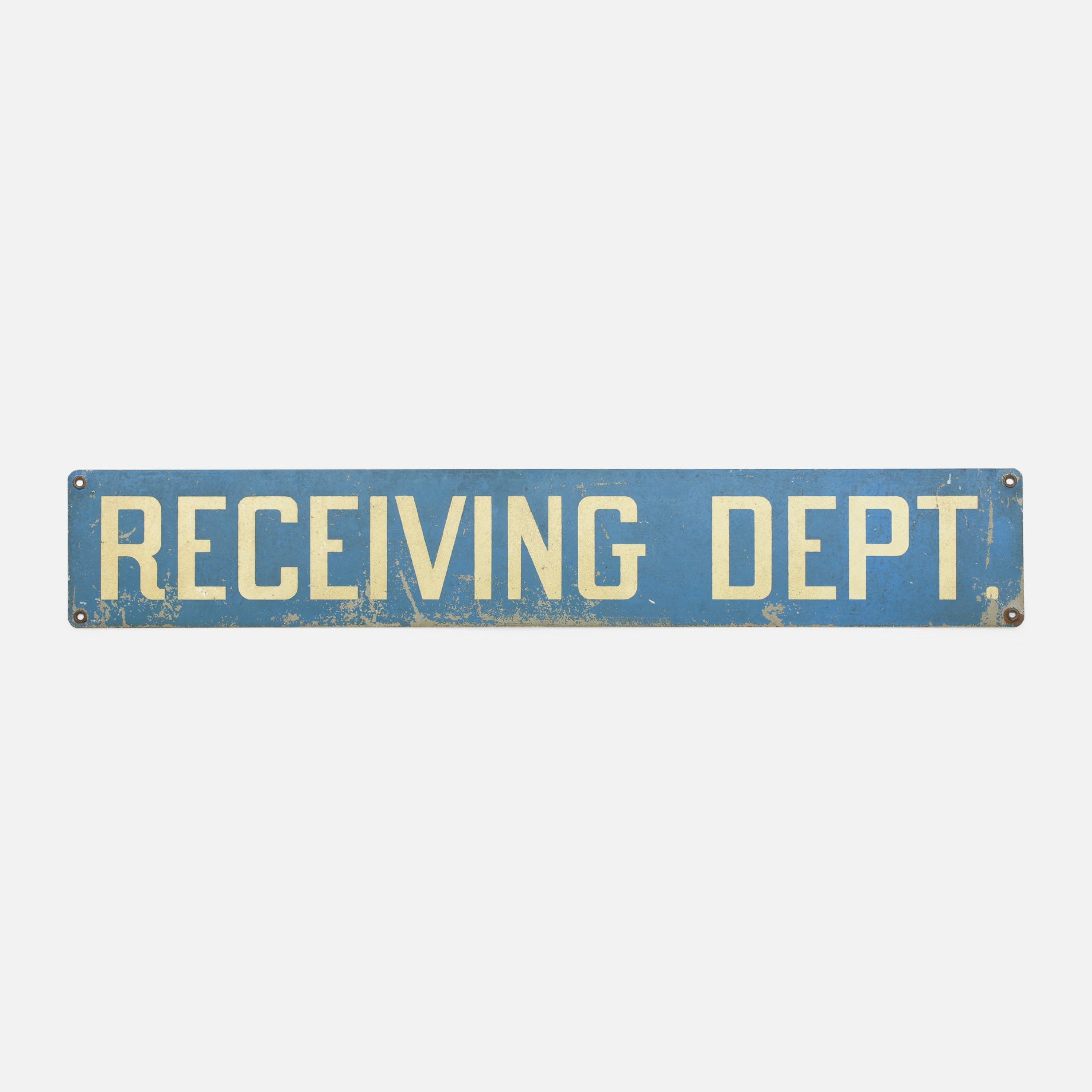 VINTAGE MISCELLANEOUS STEEL SIGN(RECEIVING DEPT.)