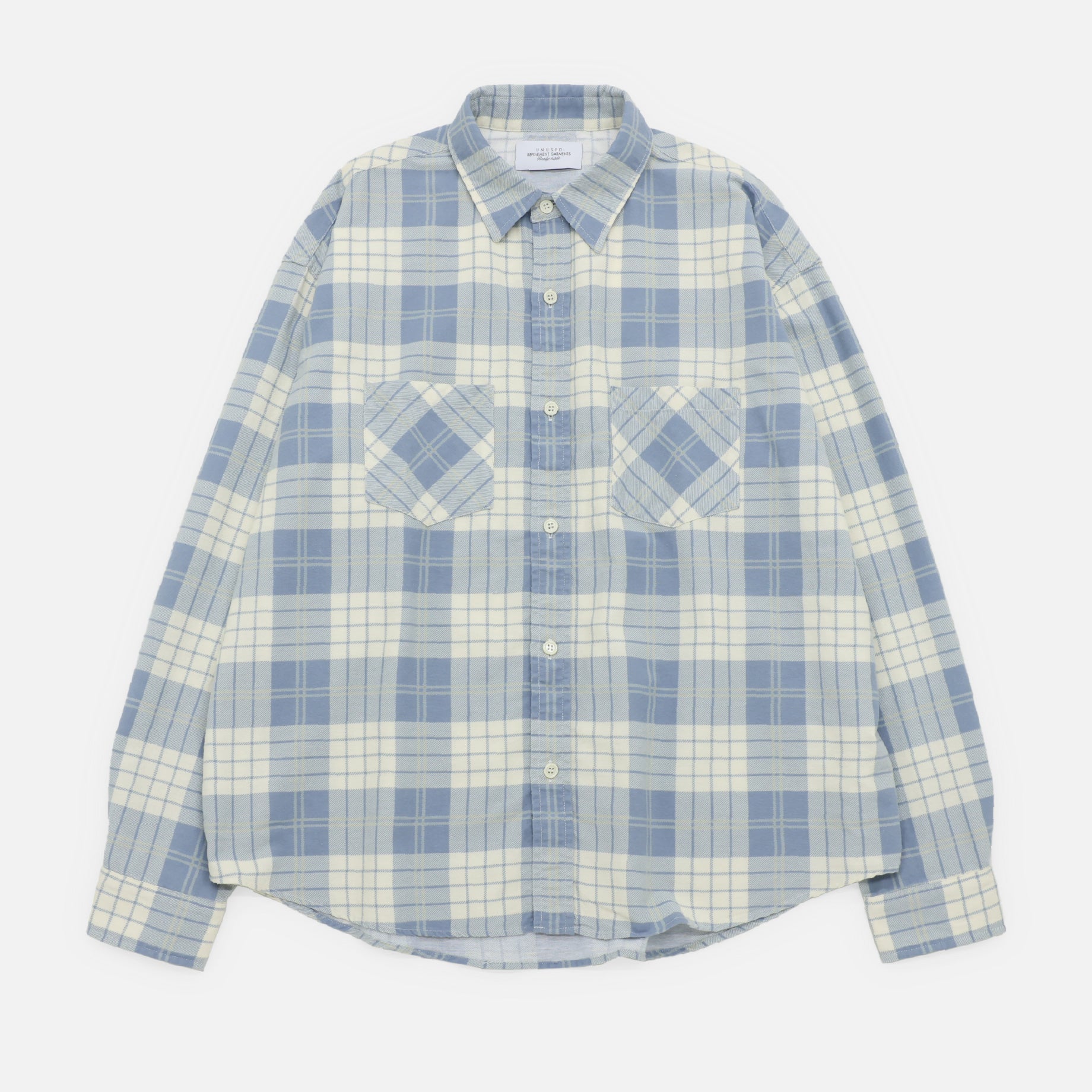 CHECK SHIRT (IVORY × LIGHT BLUE)