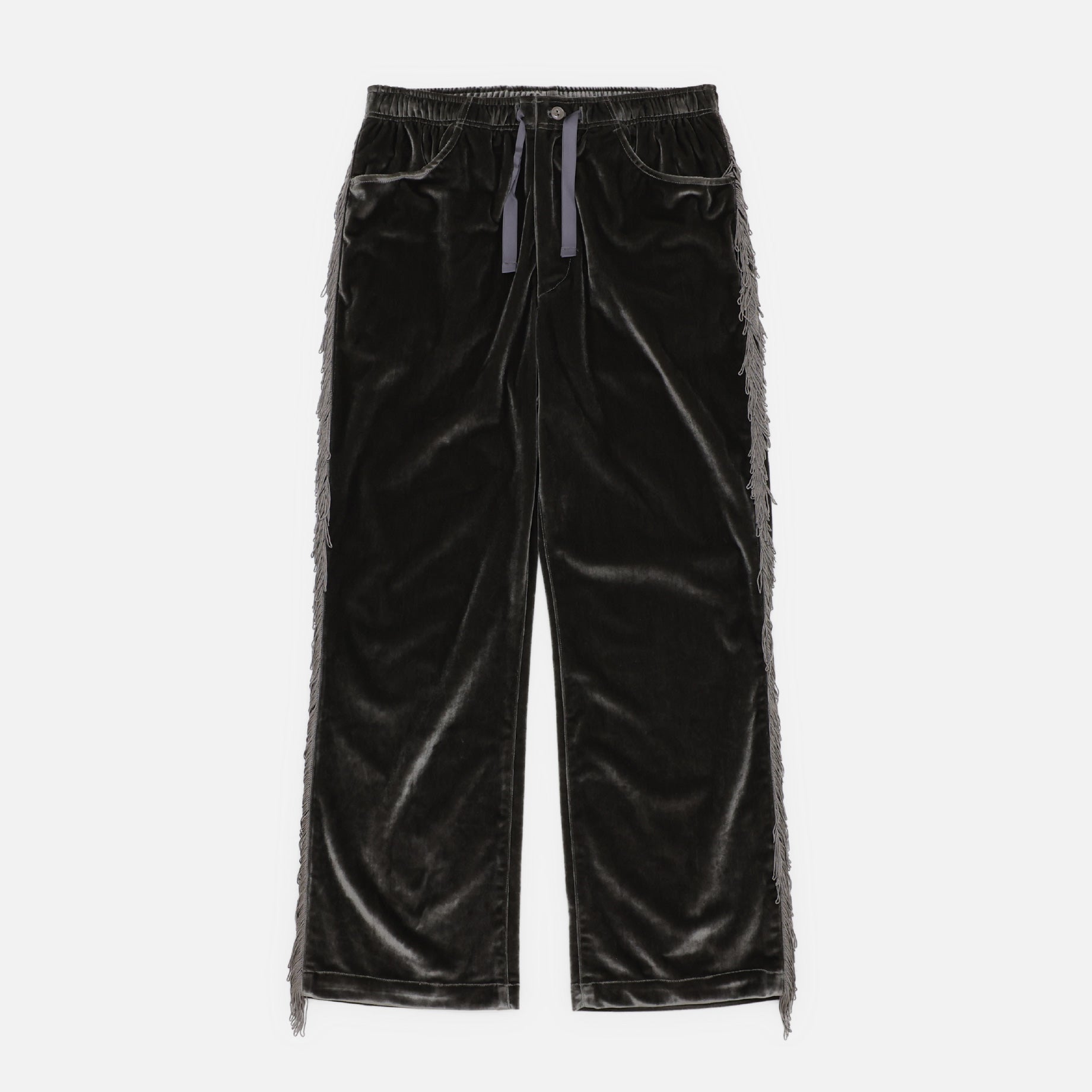 FRINGE STRING EASY PANT - TA/PE VELOUR(CHARCOAL)