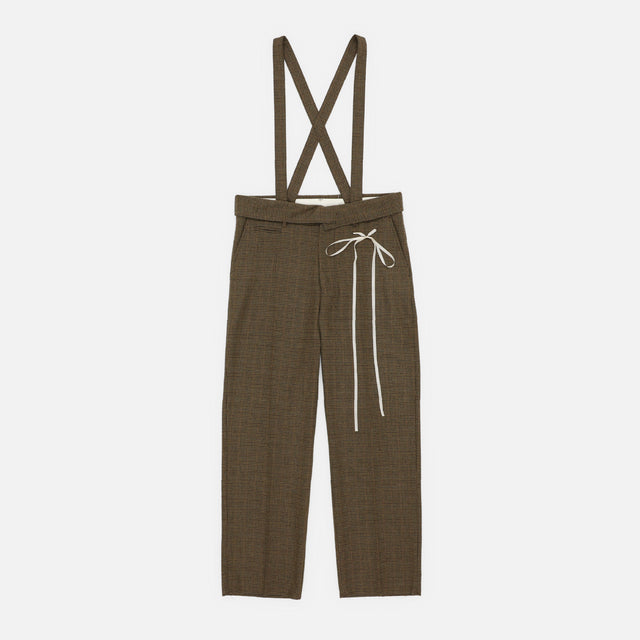 SUSPENDER SLACKS(BROWN CHECK)