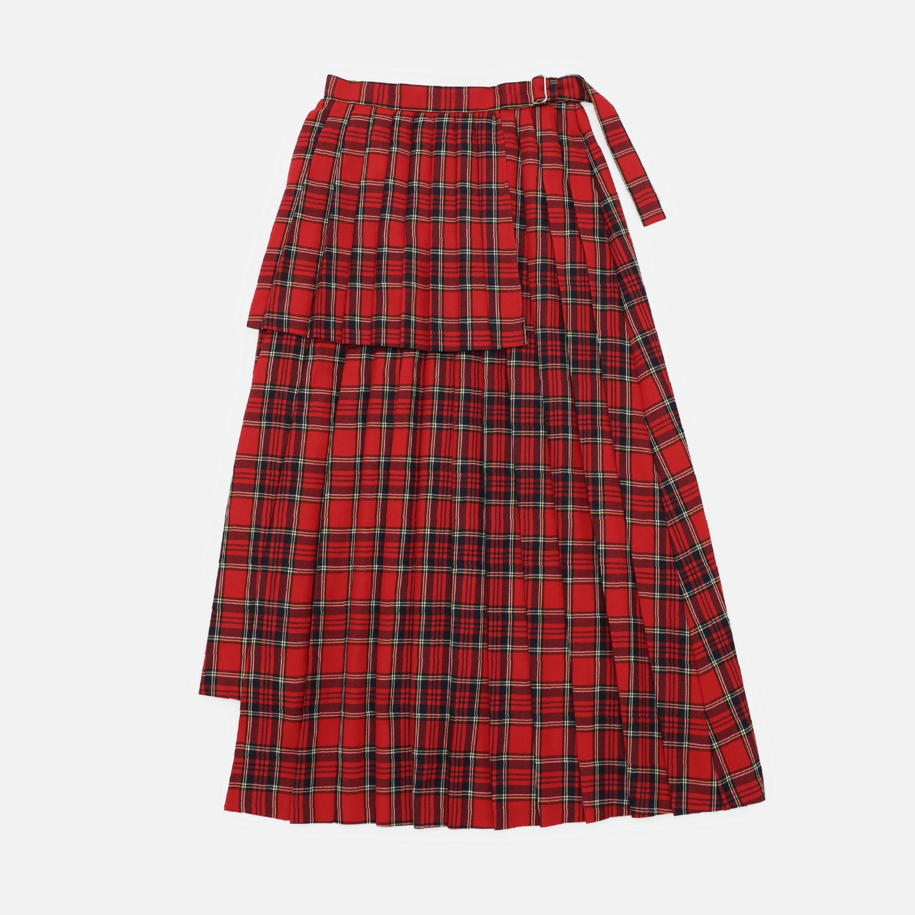 VARIATION PLEATS SKIRT - TARTAN(RED)