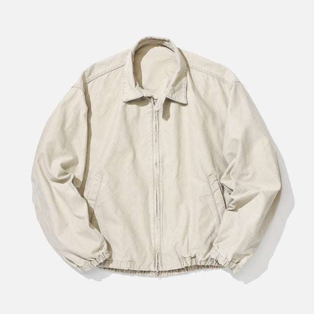 COTTON BACKSATIN - ZIP UP BLOUSON (F.BEIGE)