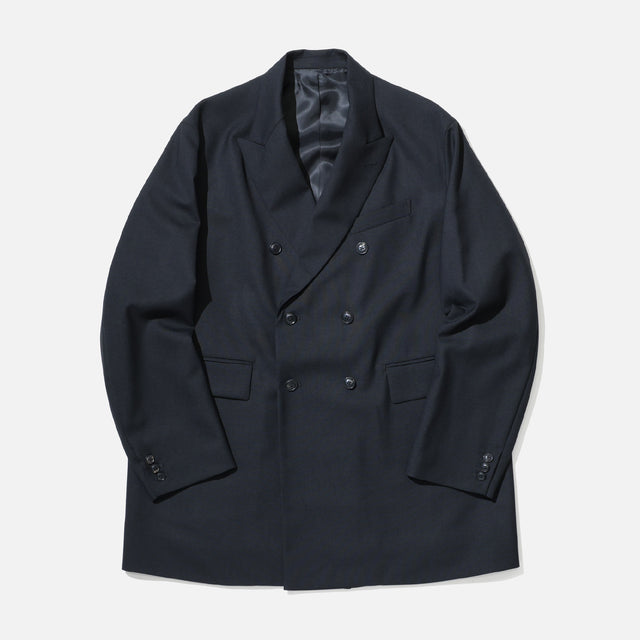 WOOL MAD CLOTH - DOUBLE BREASTED JACKET (BLACK)