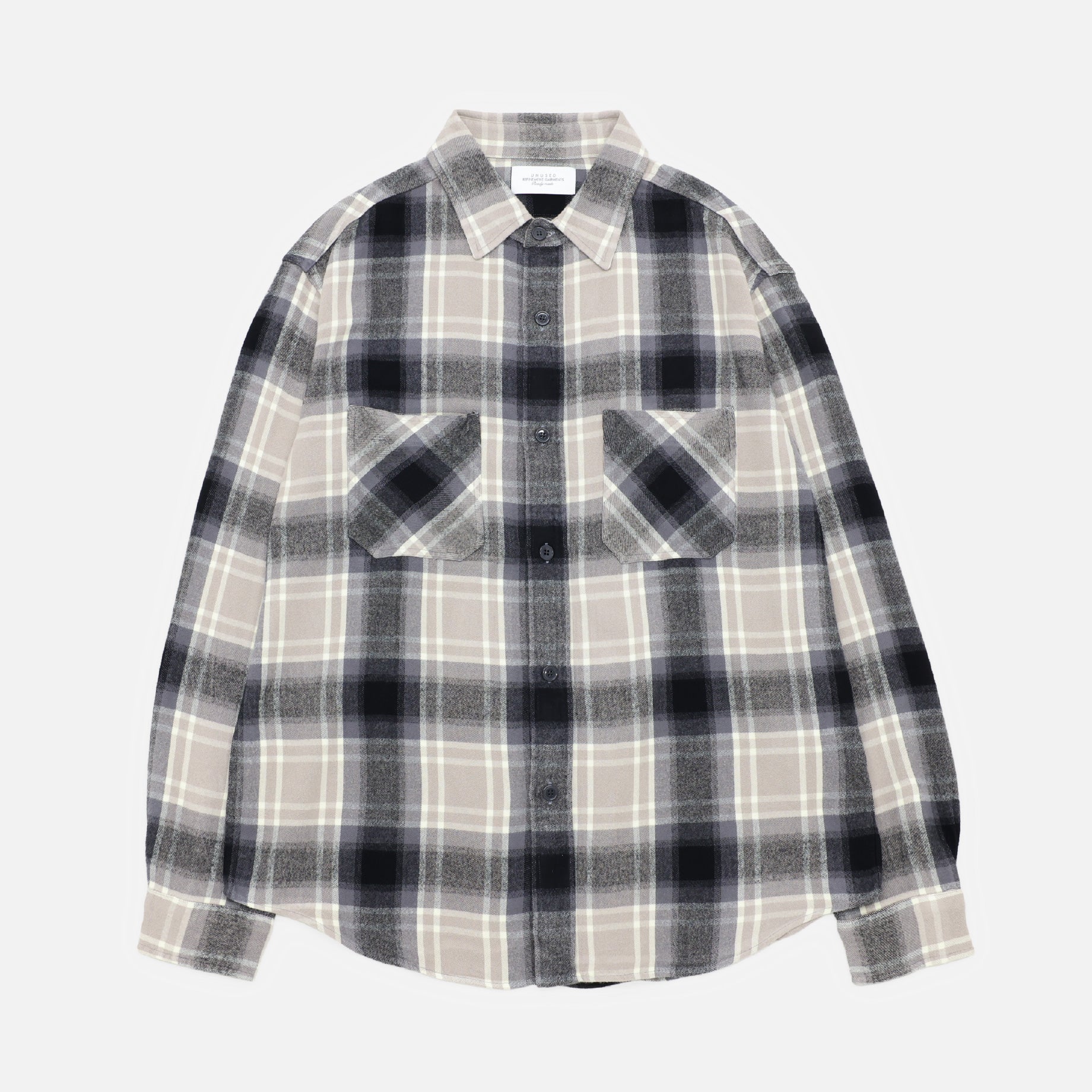 CHECK SHIRT (BEIGE × BLACK)