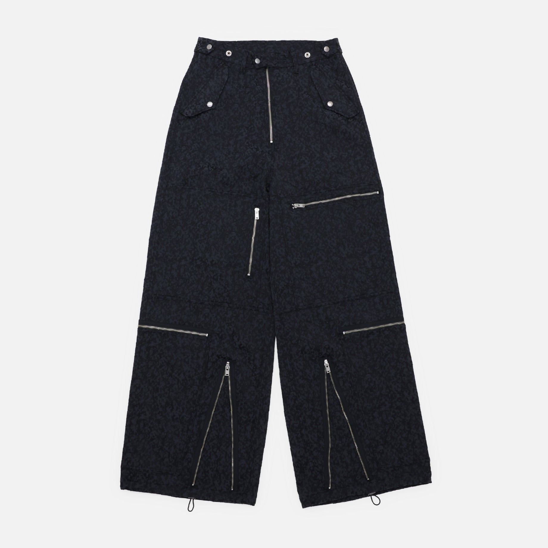 URETHANE JACQUARD PARASHUTE TROUSERS(BLACK)