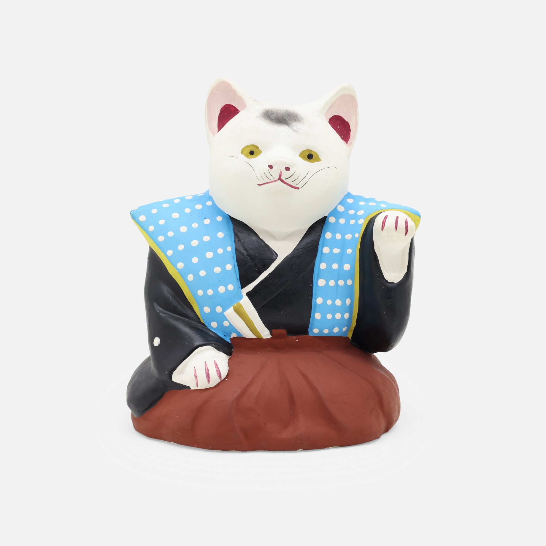 VINTAGE JAPANESE FOLK ART POTERY FIGURE(MANEKI-NEKO)