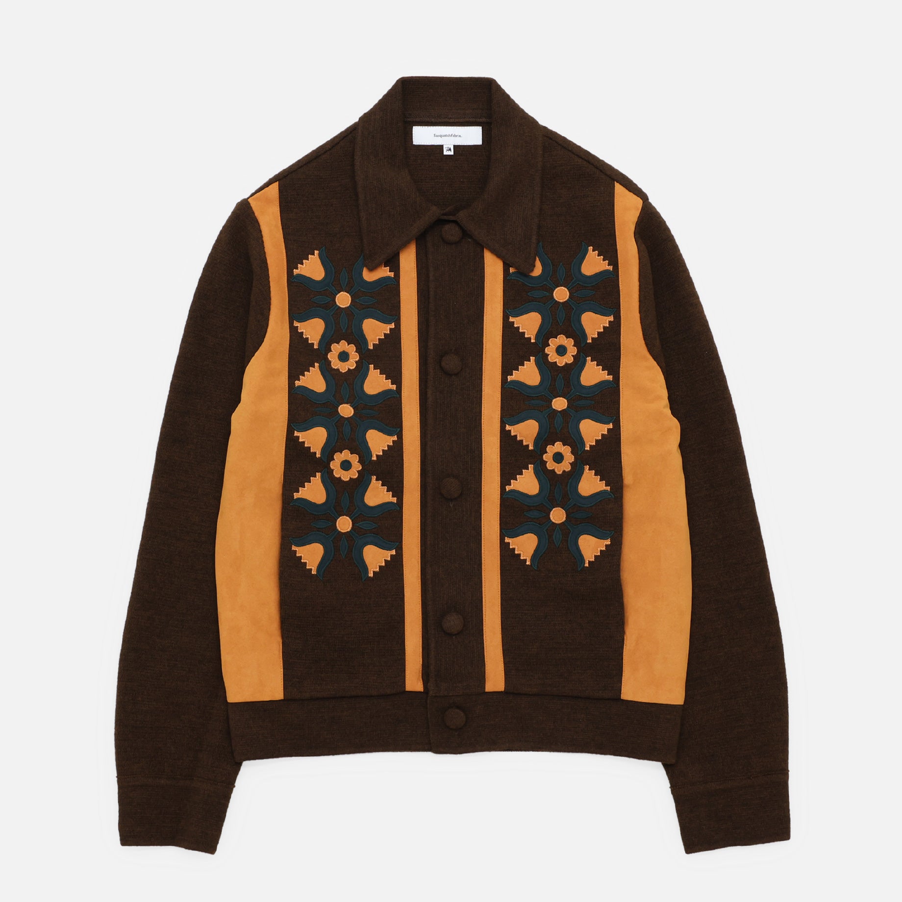 KNIT CARDIGAN "FLOWER"(BROWN)