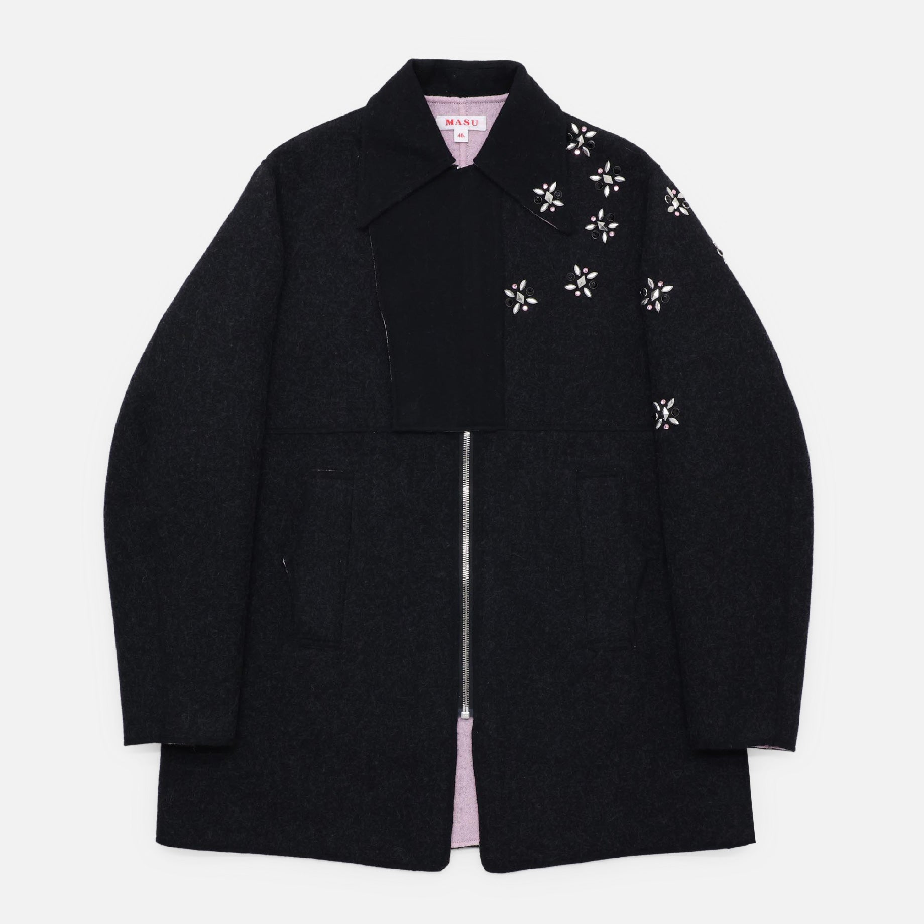 【44】RAINDROP STUDS COAT - BLACK 44】RAINDROP STUDS COAT - BLACK