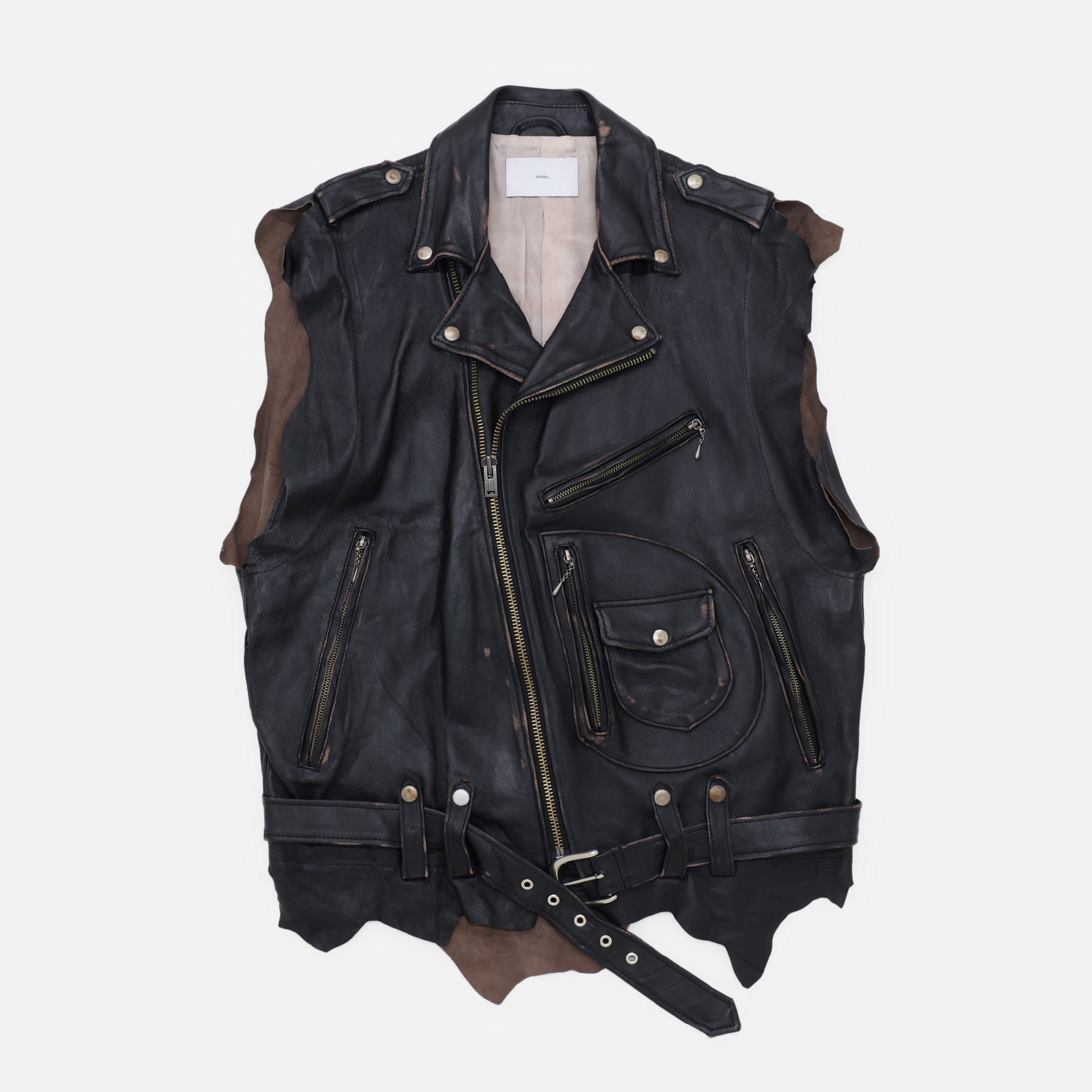 DESTRESSED RIDER'S VEST(BLACK)