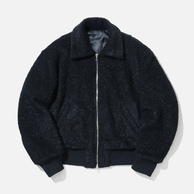 WOOL BOA - ZIP UP BLOUSON (BLACK)