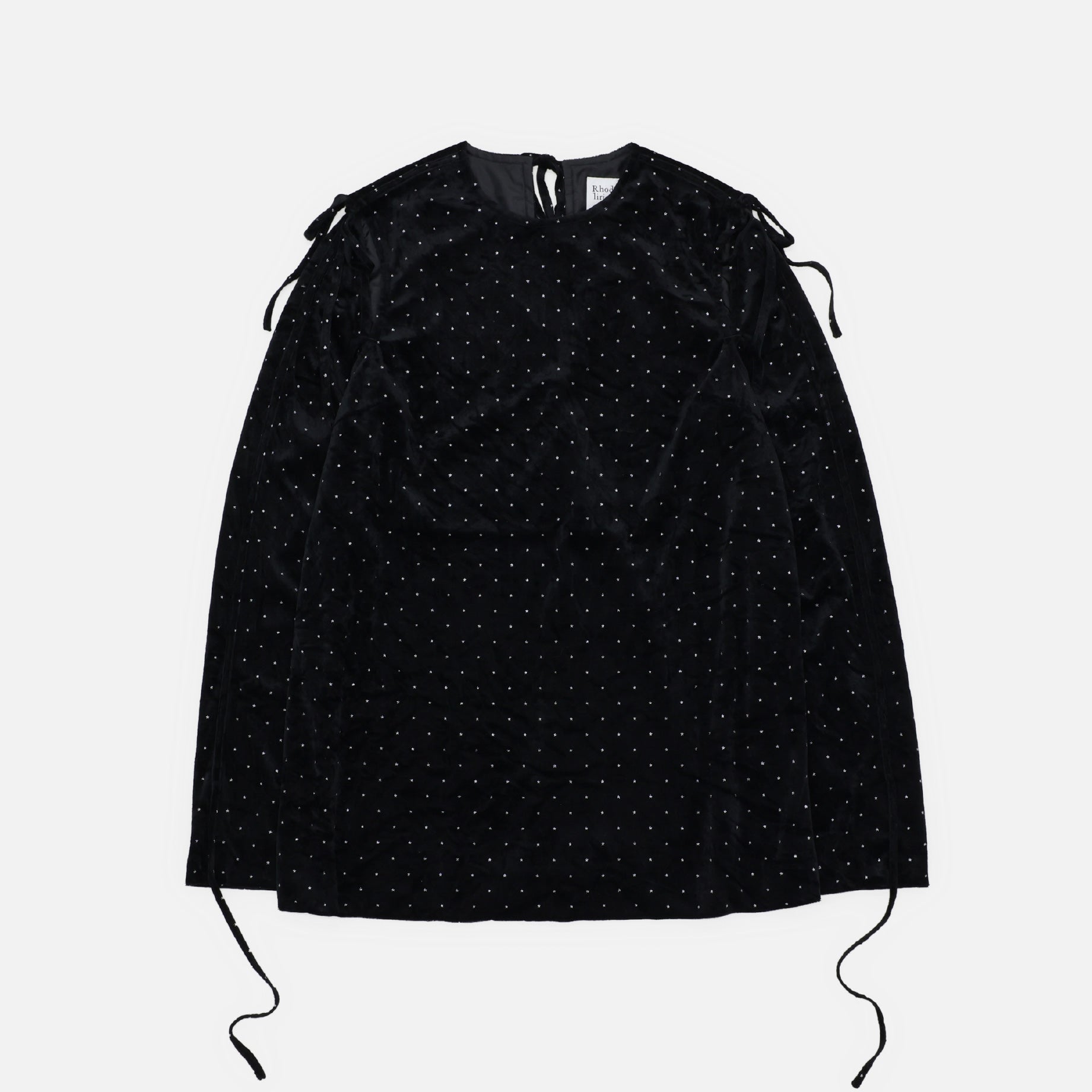 CUT OUT RIBBON SMOCK - GLITTER VELOUR(STAR)