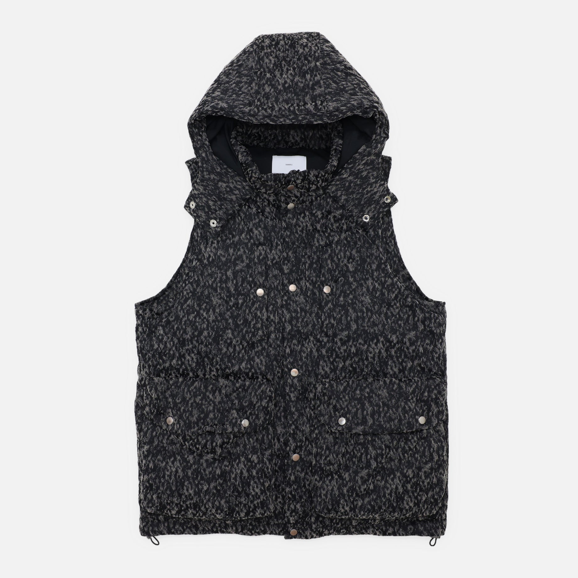 URETHANE JACQUARD PUFFER VEST (BLACK & WHITE)