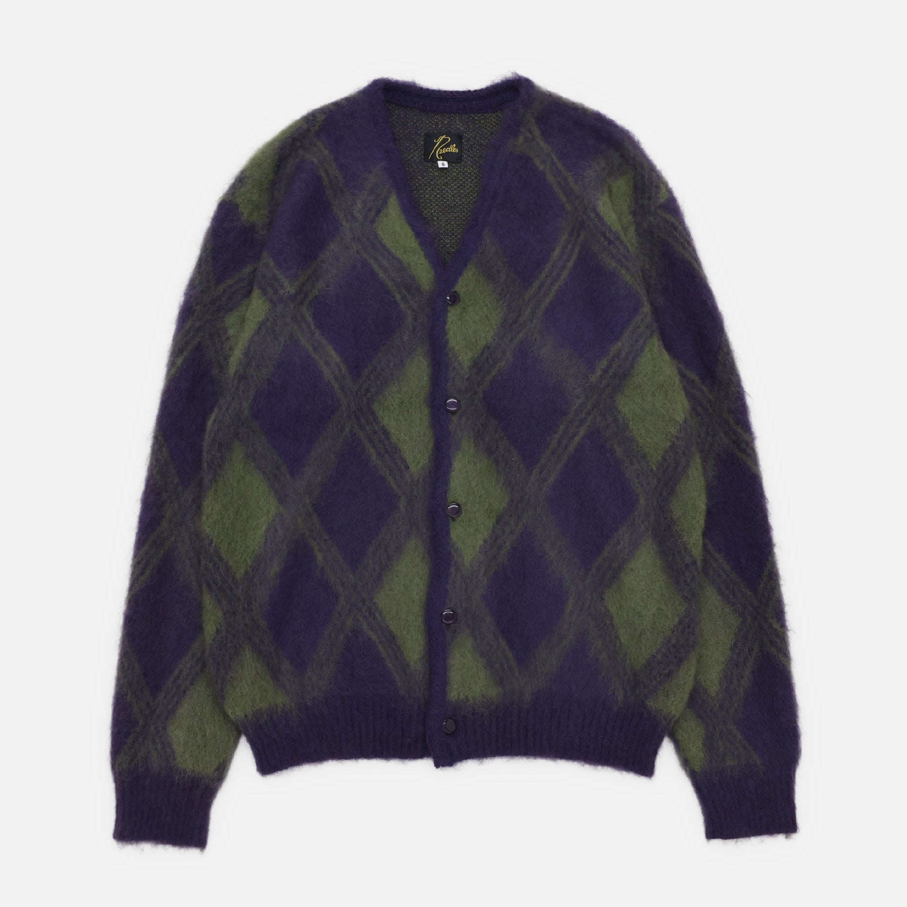 MOHAIR CARDIGAN - ARGYLE(PURPLE)