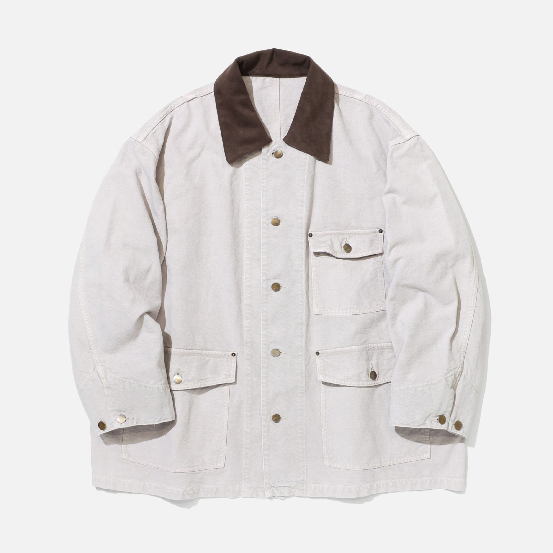COTTON CANVAS - COVERALL JACKET (M.BEIGE)