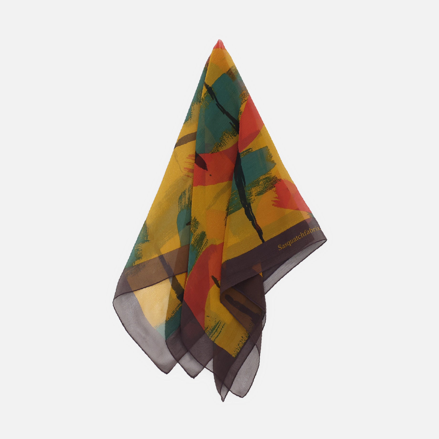SILK SCARF ”CAMOUFLAGE”(BUFF YELLOW)
