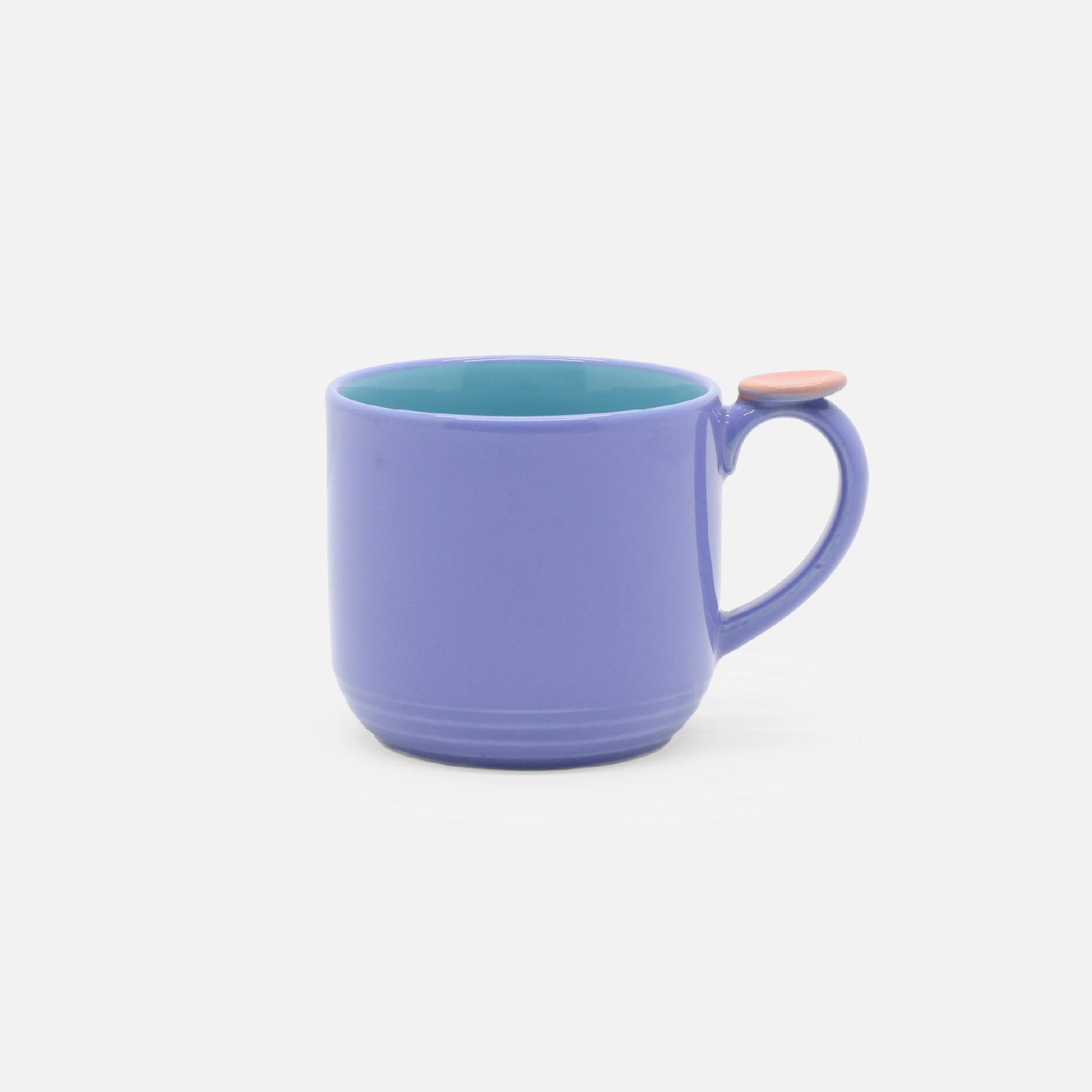 VINTAGE CERAMIC POSTMODERN DESIGN MUG(PURPLE × TURQUOISE)