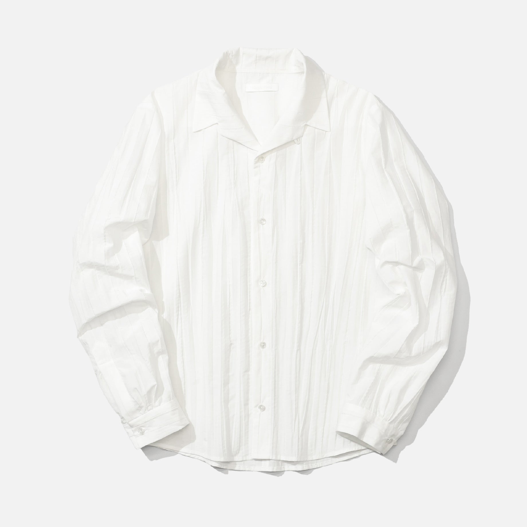 TIED OPEN COLLAR SHIRTS(WHITE)