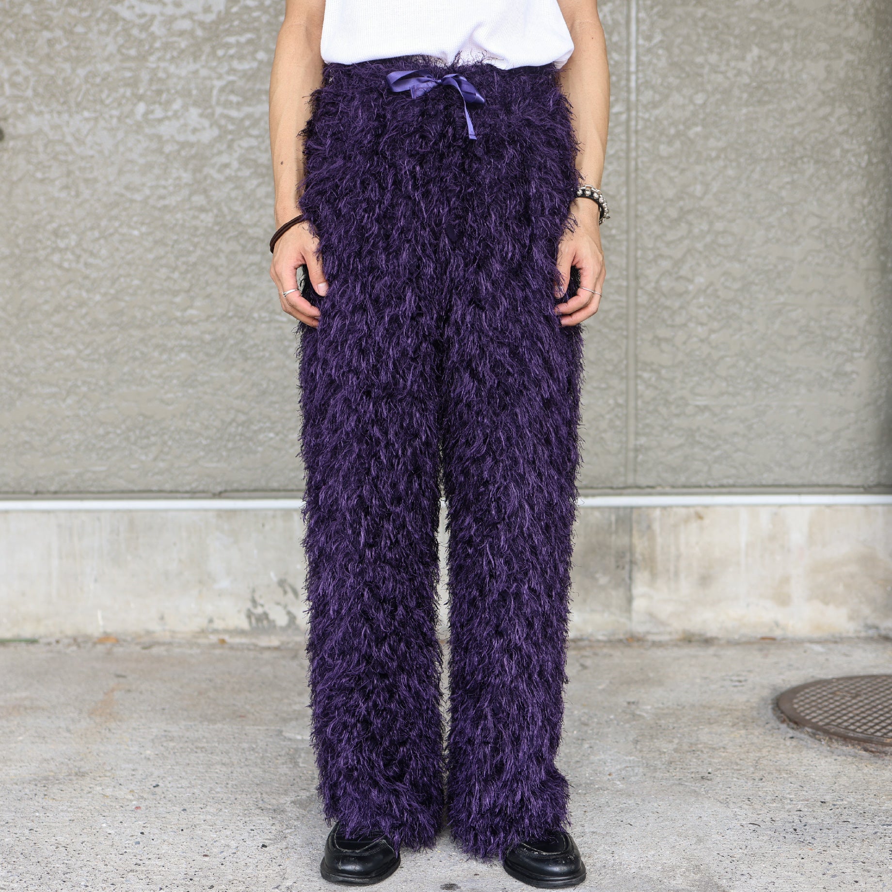 STRING EASY PANT - PE/R ARGYLE FRINGE JQ.(PURPLE)