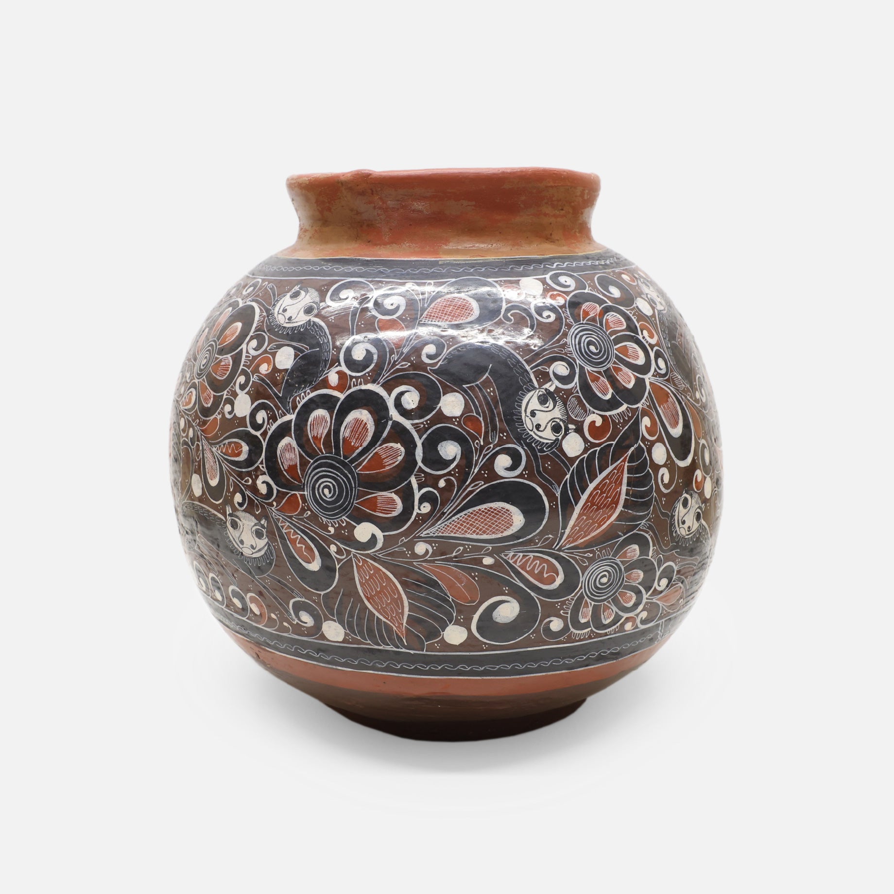 VINTAGE FOLK ART POTTERY VASE