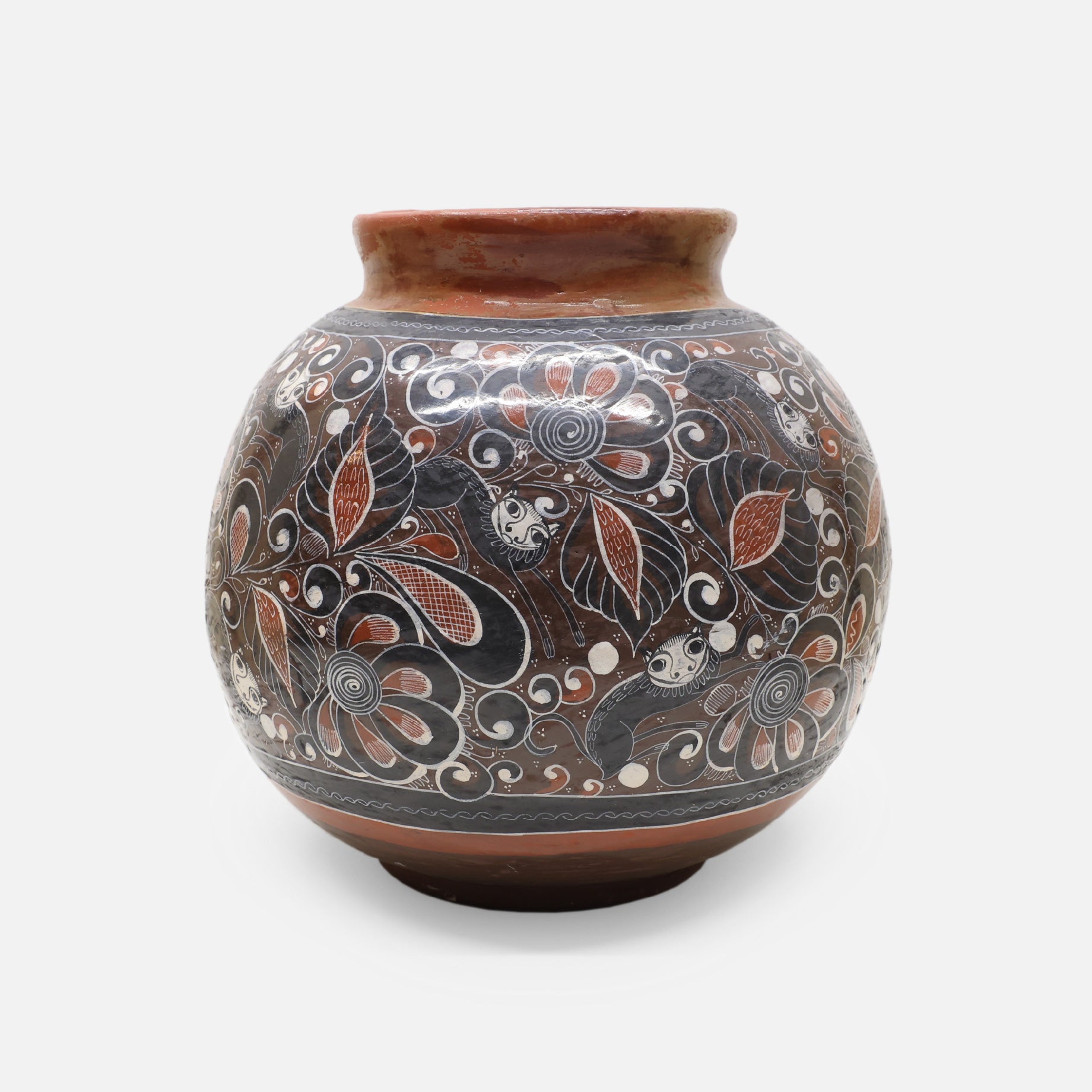 VINTAGE FOLK ART POTTERY VASE