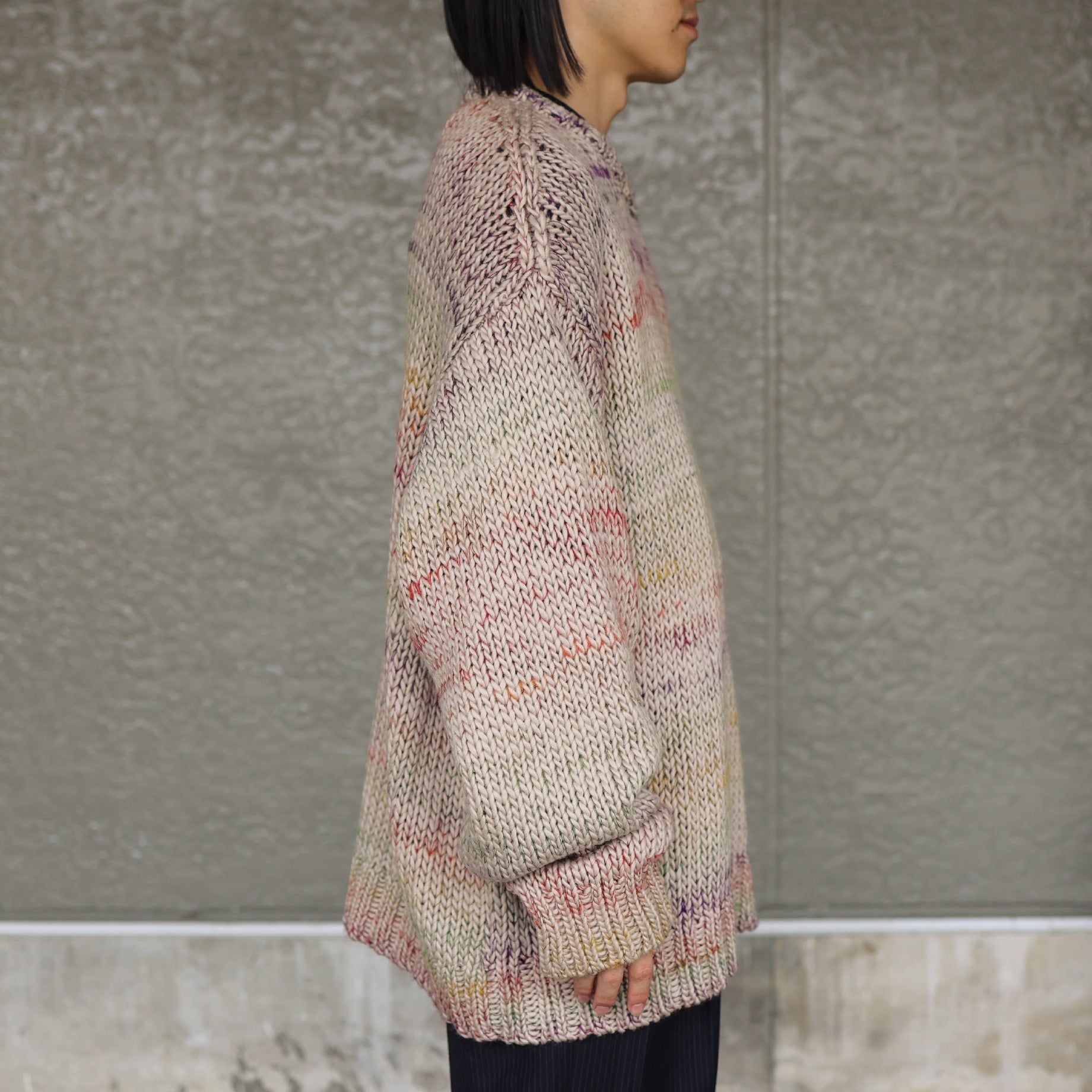 CREW NECK KNIT(L.BEIGE)