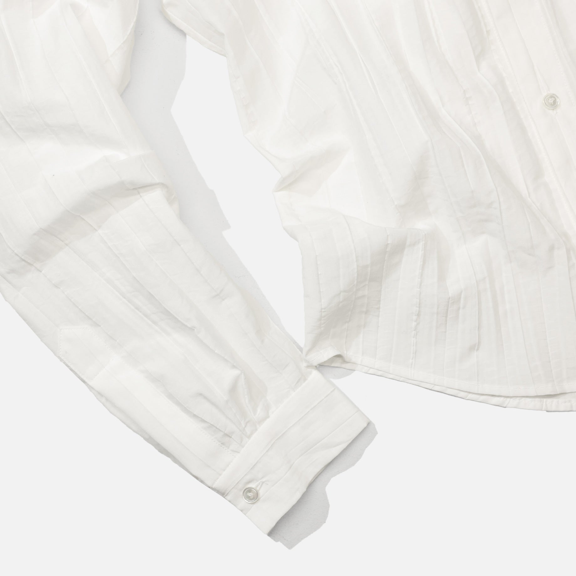 TIED OPEN COLLAR SHIRTS(WHITE)