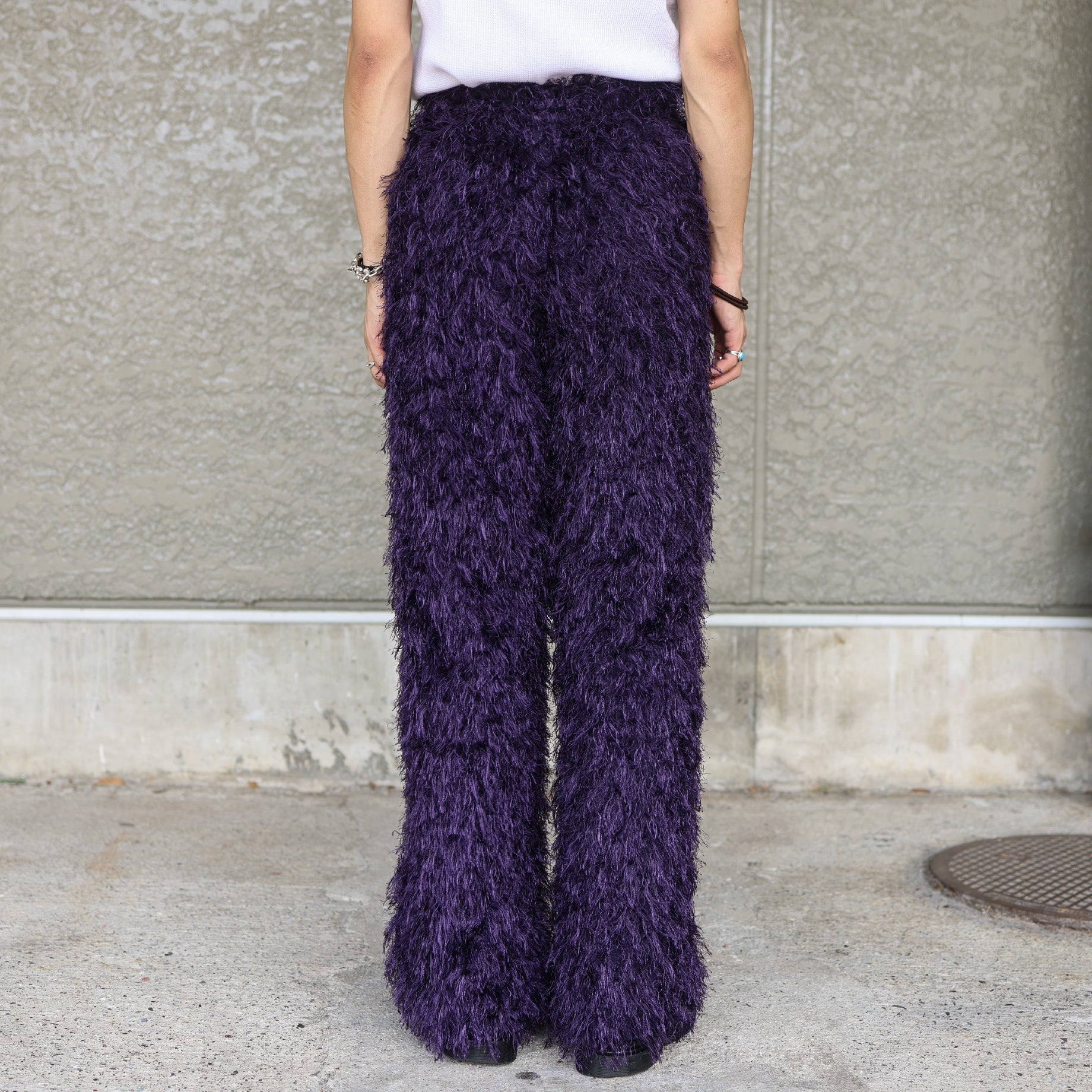STRING EASY PANT - PE/R ARGYLE FRINGE JQ.(PURPLE)