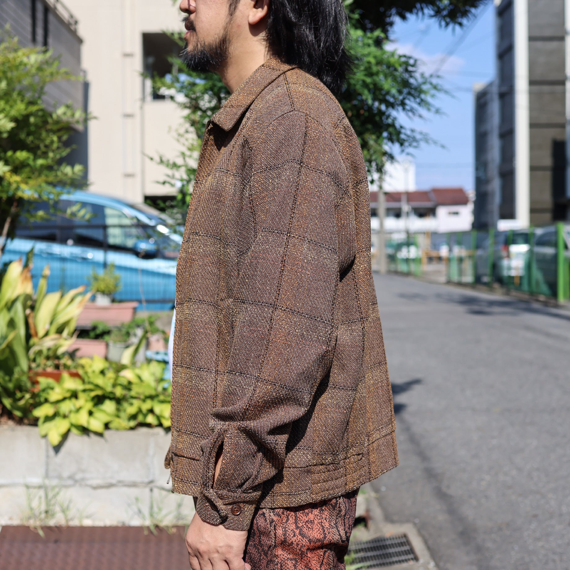 SPORTS JACKET - W/AC/C/N/R TWILL PLAID(BROWN)