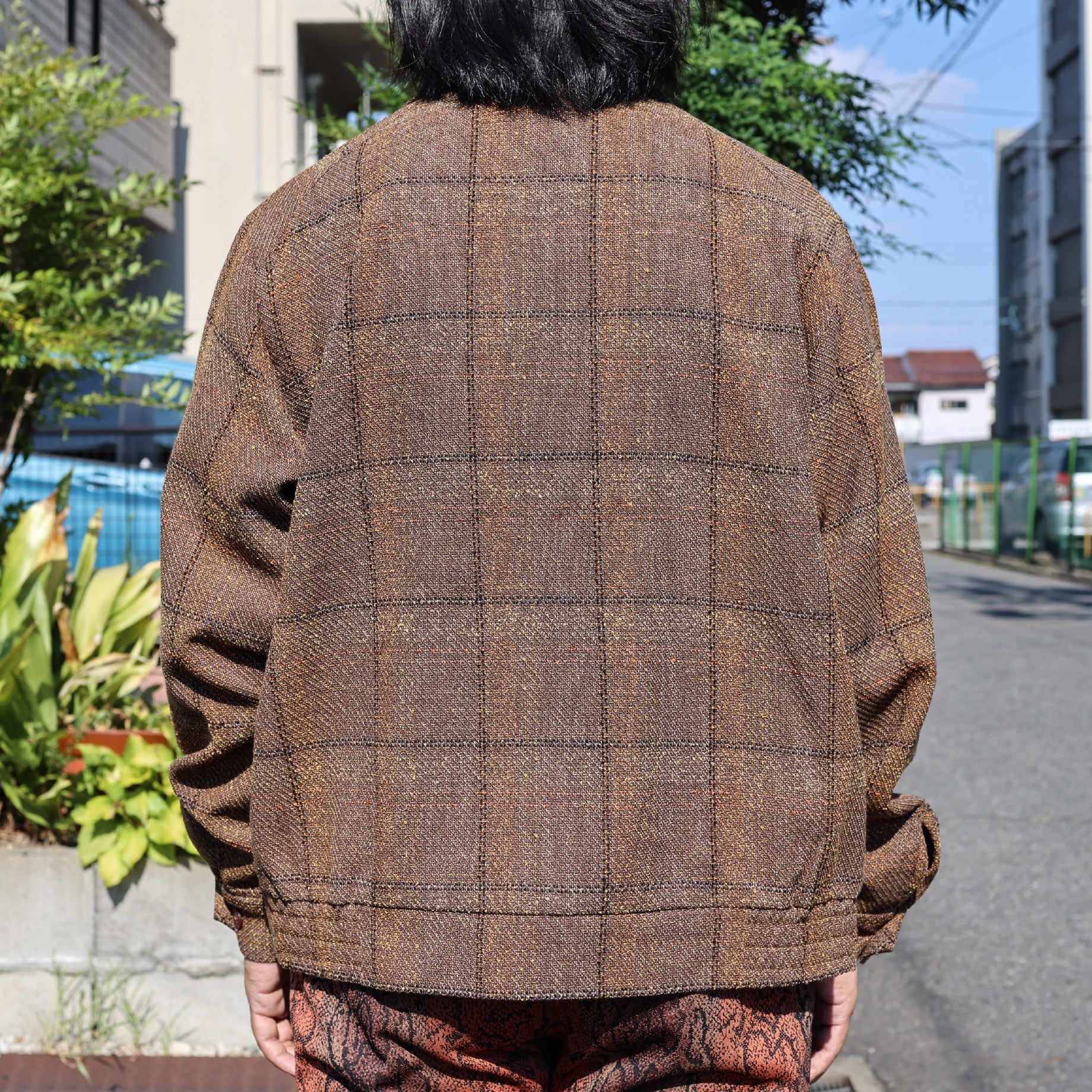 SPORTS JACKET - W/AC/C/N/R TWILL PLAID(BROWN)