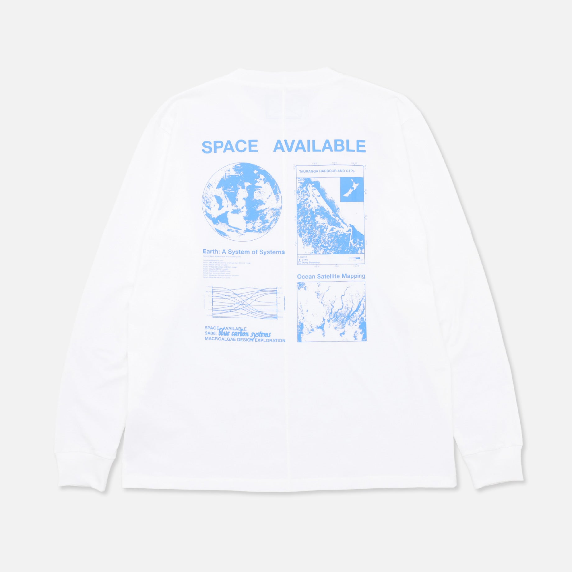 OCEAN MAPPING LONG SLEEVE TEE(WHITE)