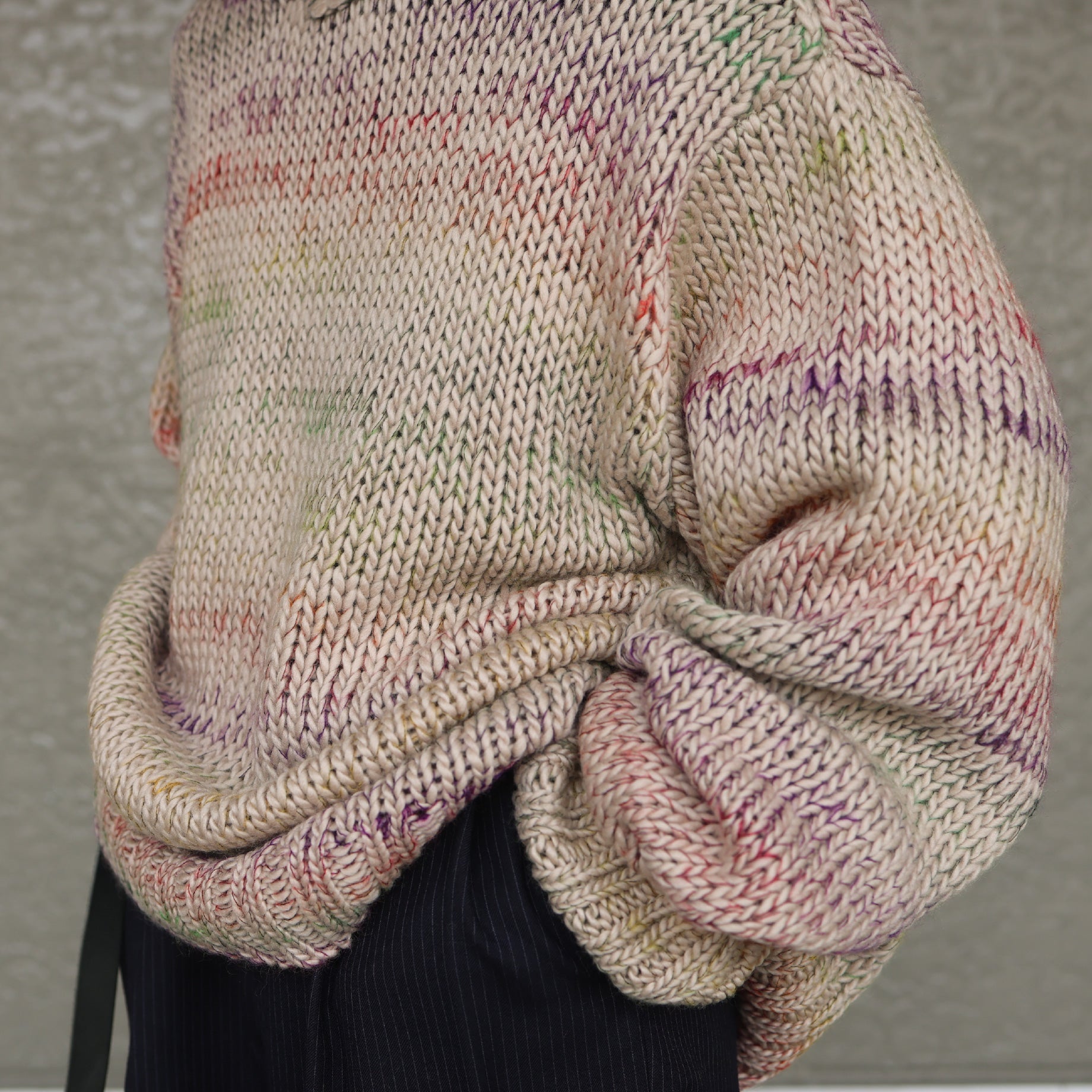 CREW NECK KNIT(L.BEIGE)