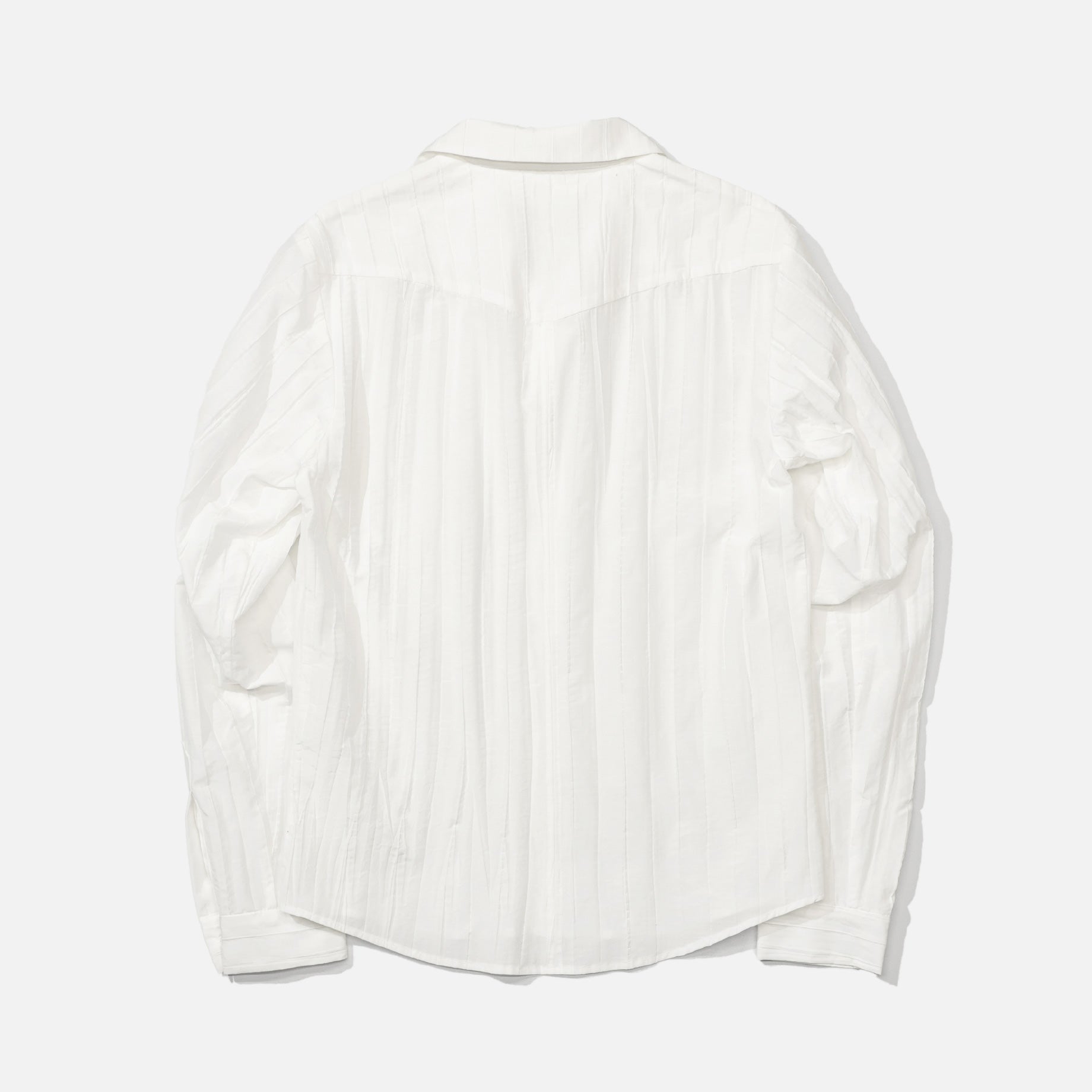 TIED OPEN COLLAR SHIRTS(WHITE)