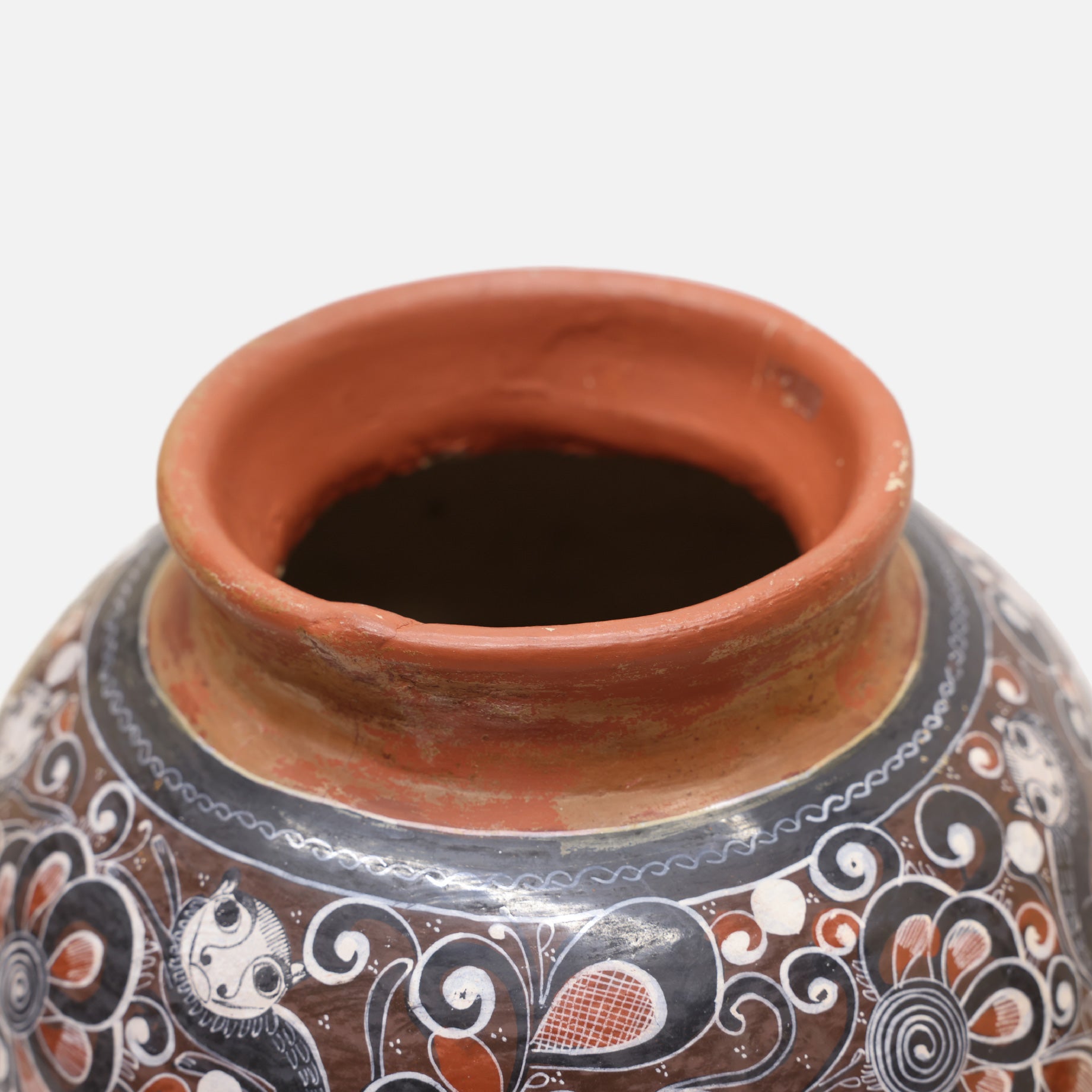 VINTAGE FOLK ART POTTERY VASE