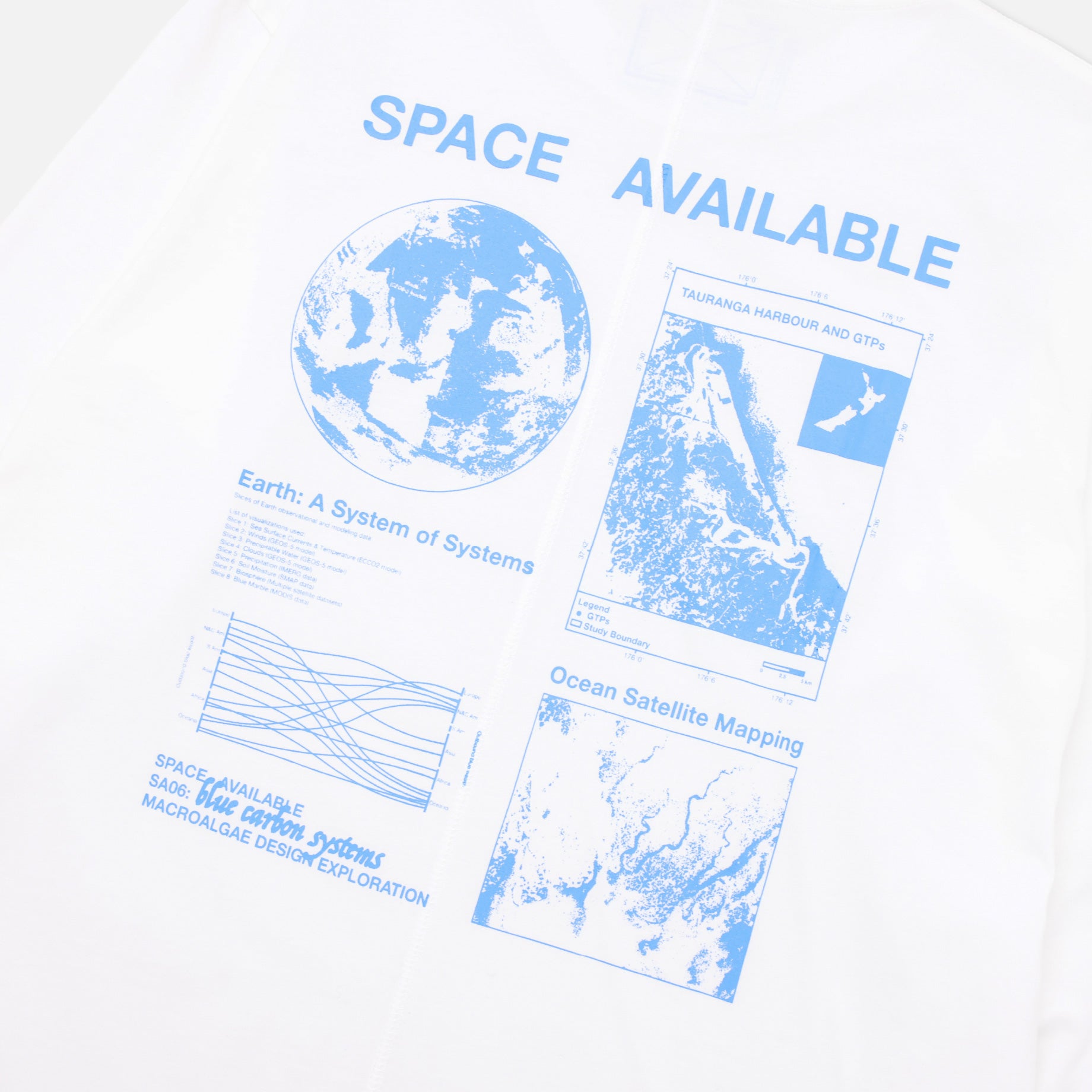 OCEAN MAPPING LONG SLEEVE TEE(WHITE)