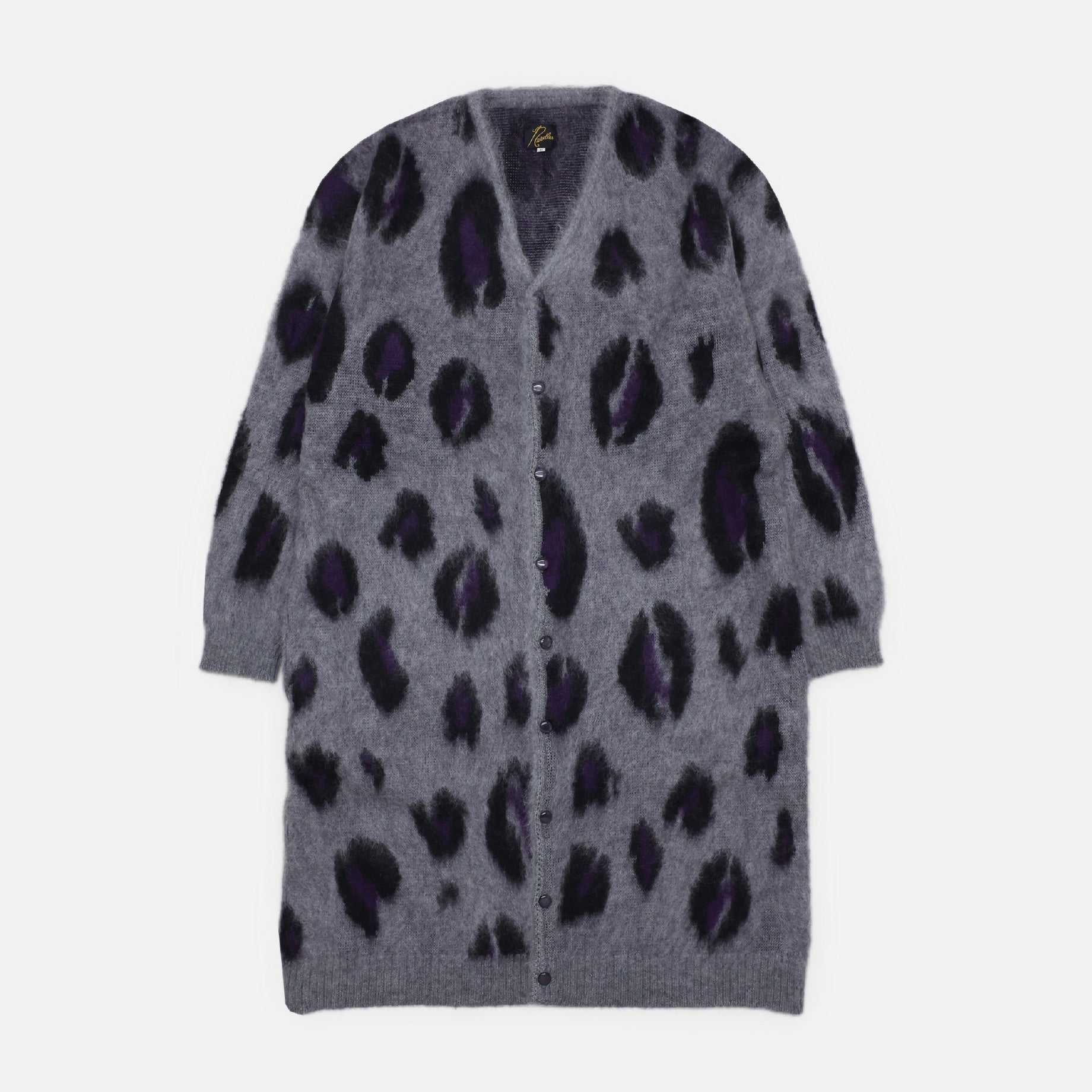 MOHAIR LONG CARDIGAN - LEOPARD(GREY)