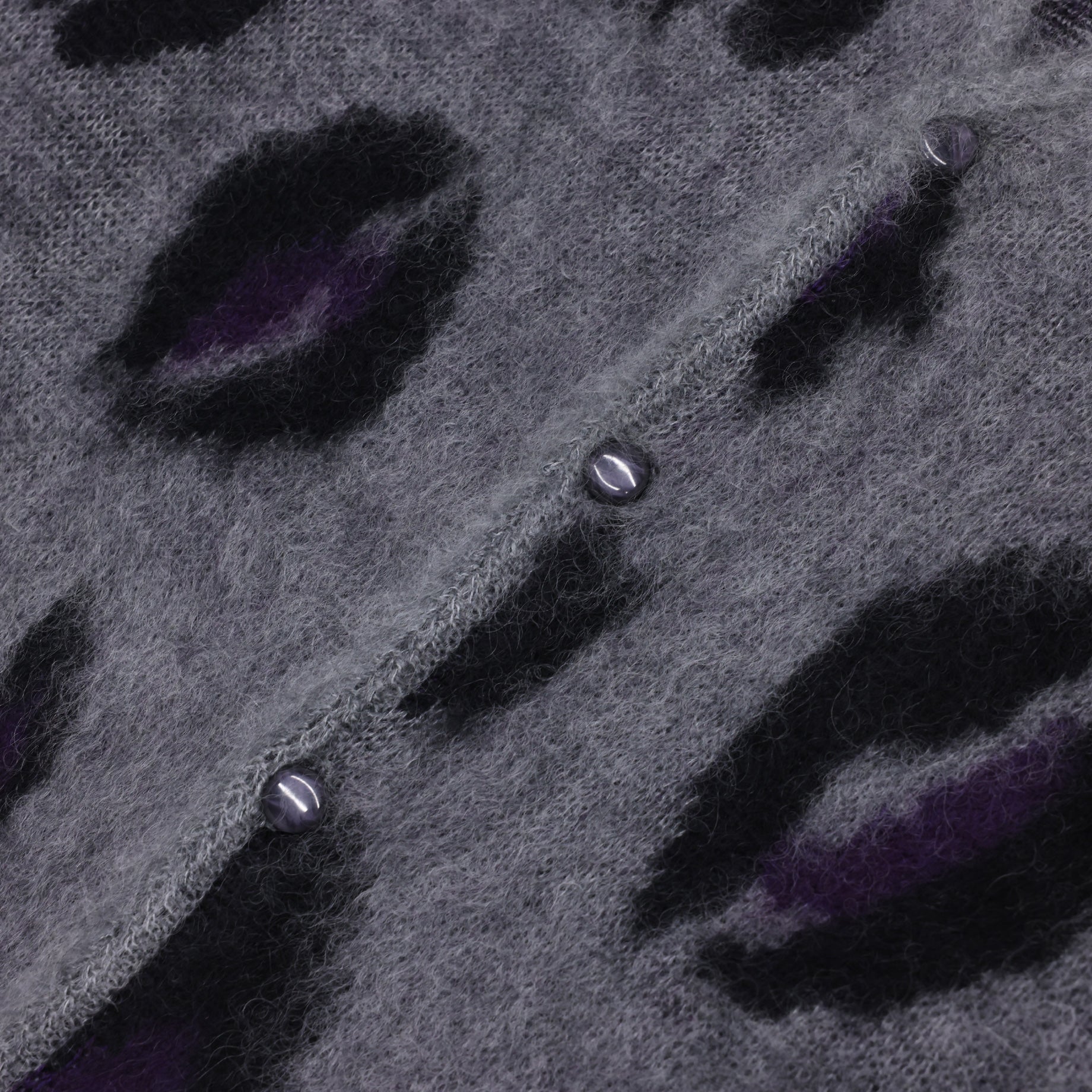 MOHAIR LONG CARDIGAN - LEOPARD(GREY)