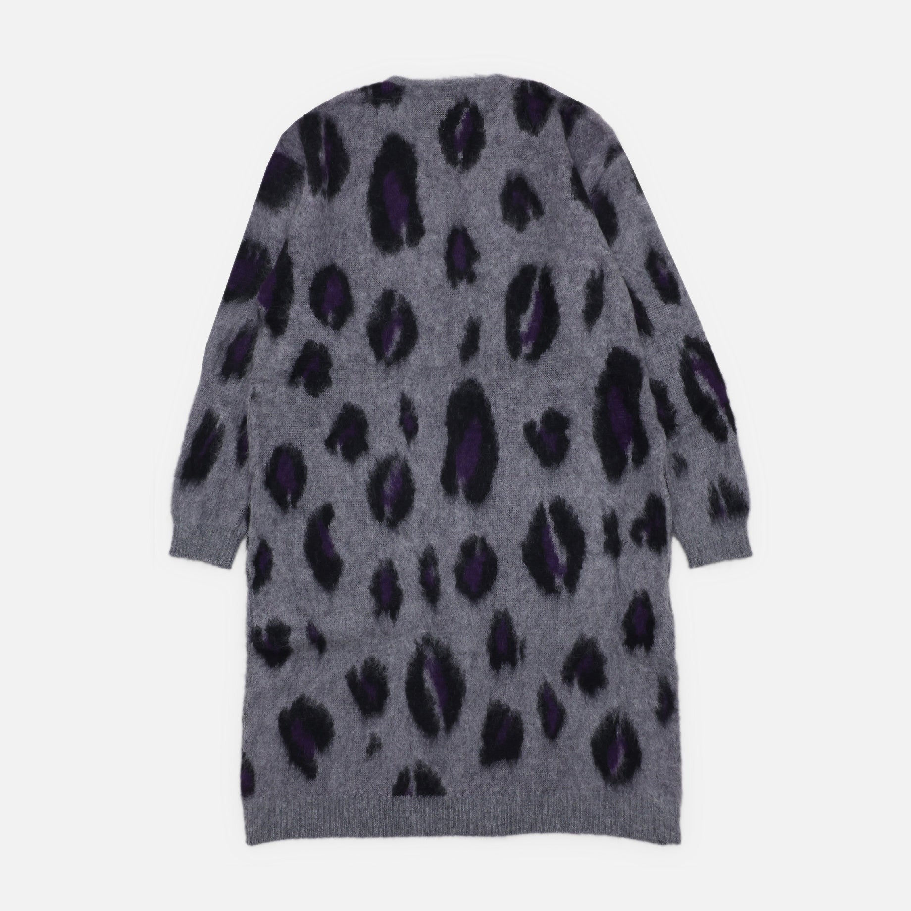 MOHAIR LONG CARDIGAN - LEOPARD(GREY)