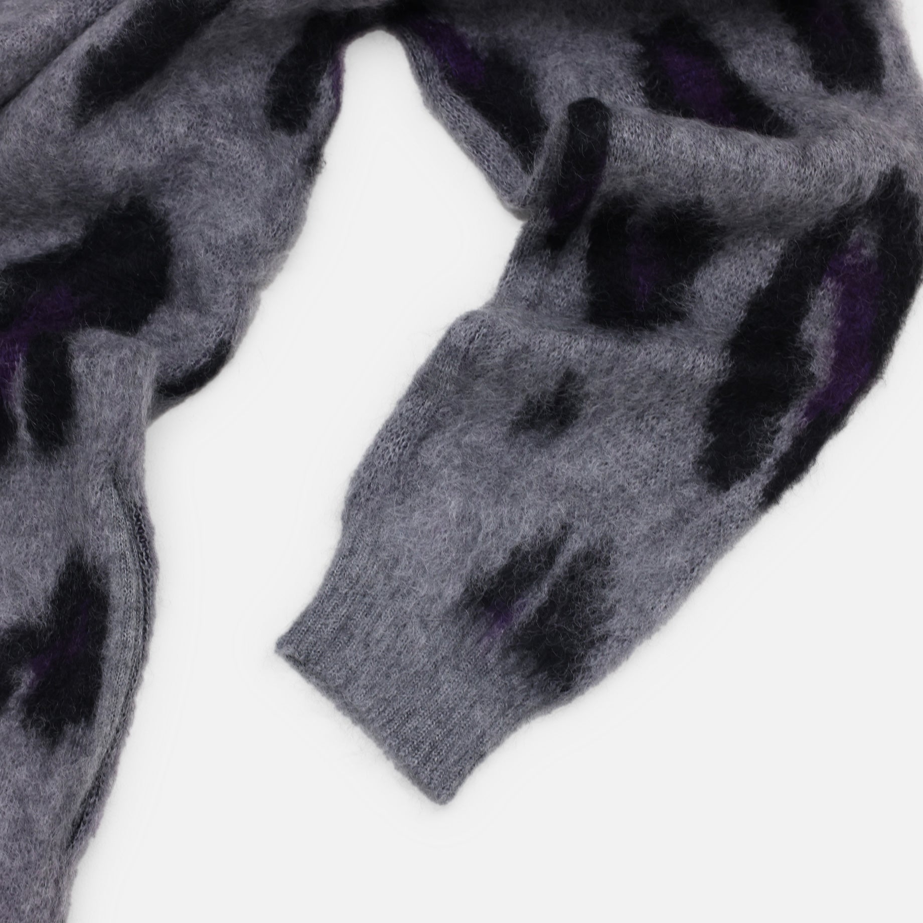 MOHAIR LONG CARDIGAN - LEOPARD(GREY)