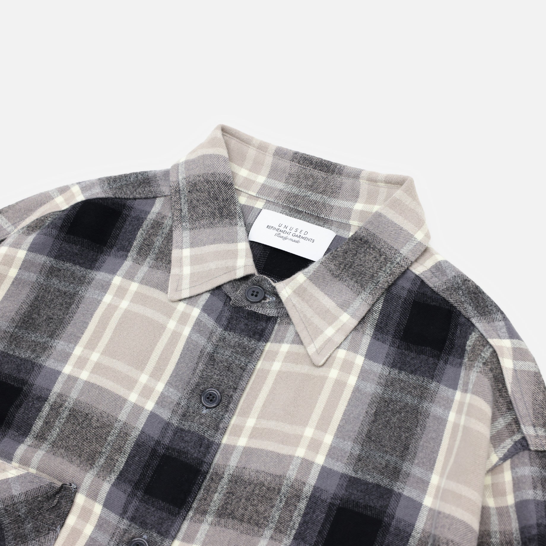 CHECK SHIRT (BEIGE × BLACK)
