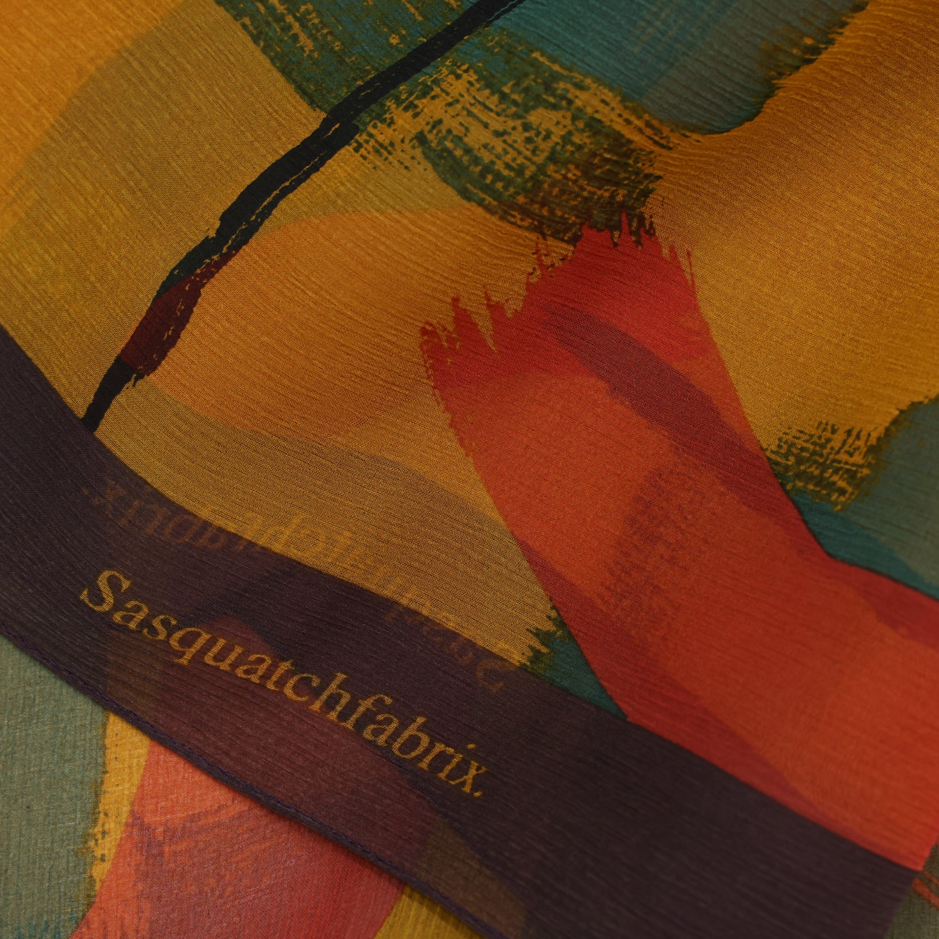 SILK SCARF ”CAMOUFLAGE”(BUFF YELLOW)