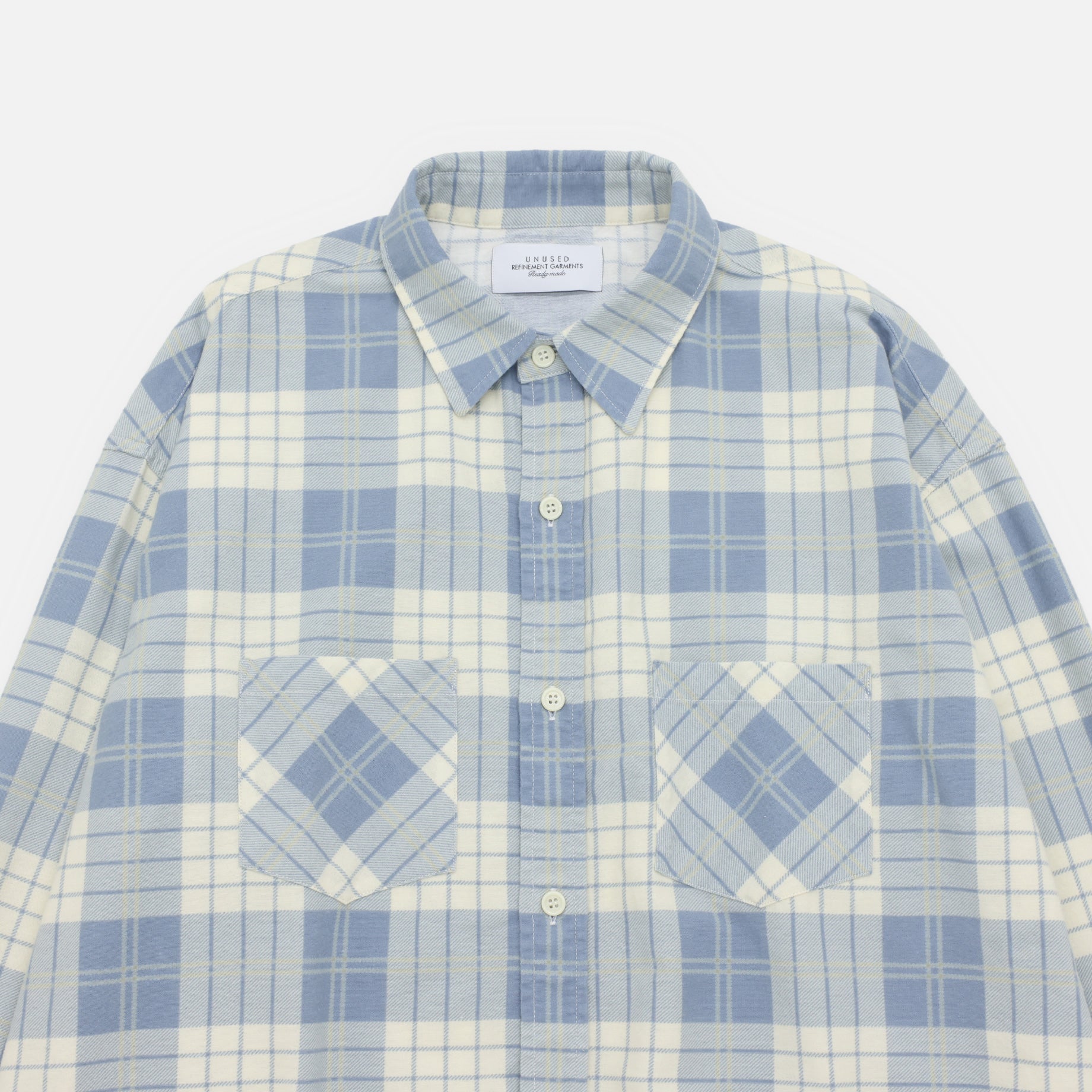 CHECK SHIRT (IVORY × LIGHT BLUE)