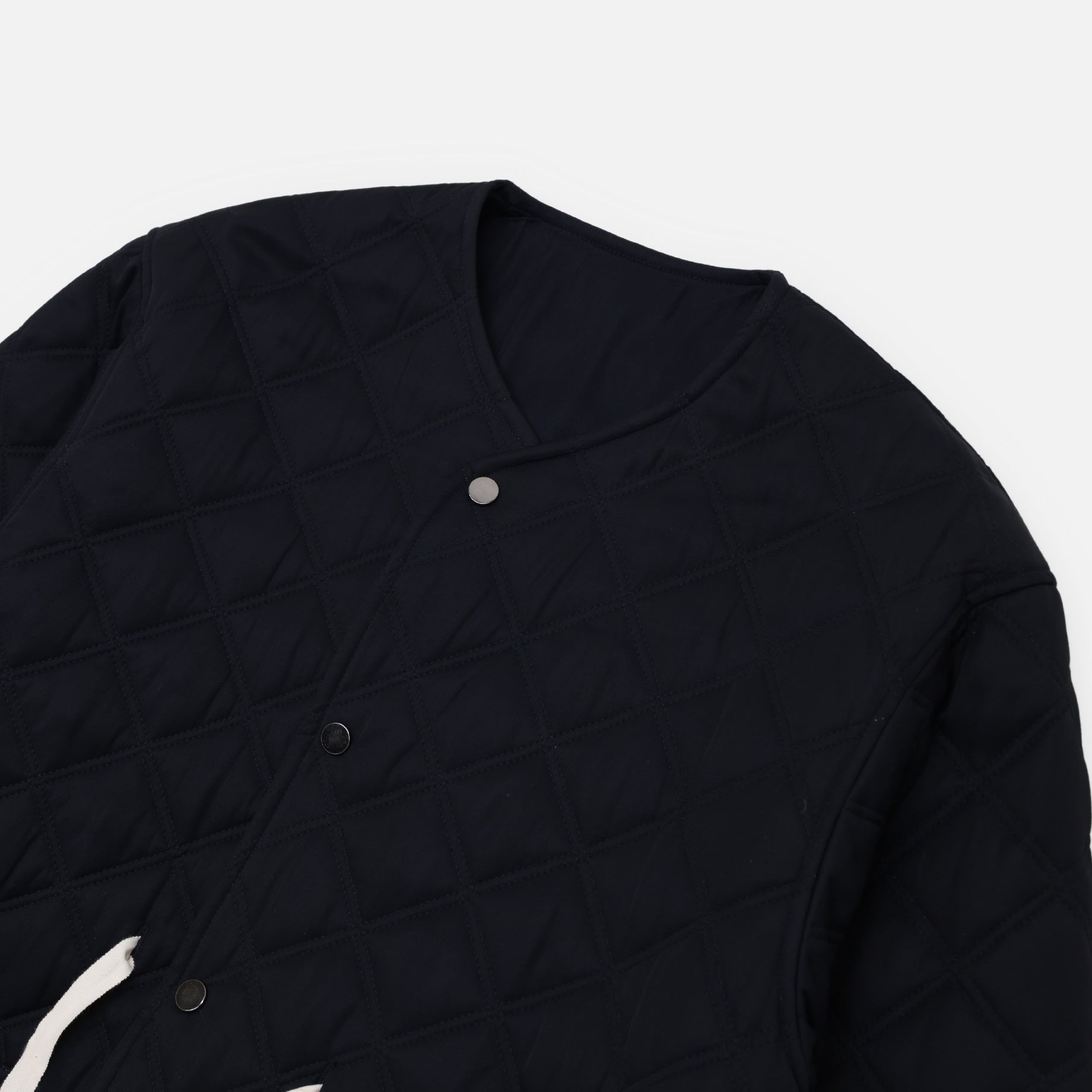 RAYON NO COLLAR COAT(D.NAVY)