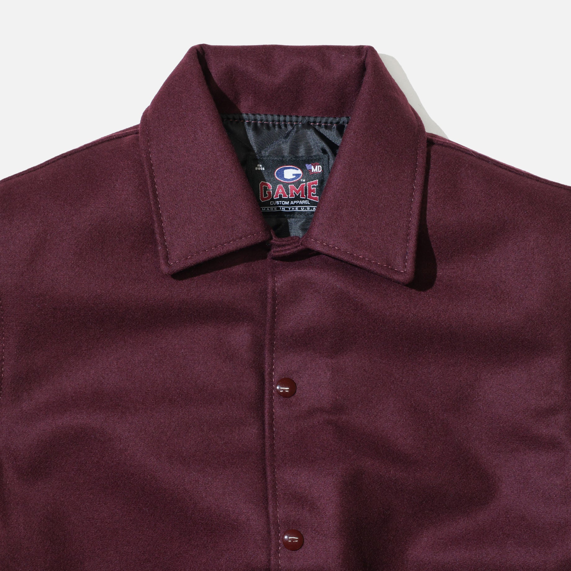 GAME SPORTS WEAR VARSITY VEST BYLON COLLAR(MAROON)