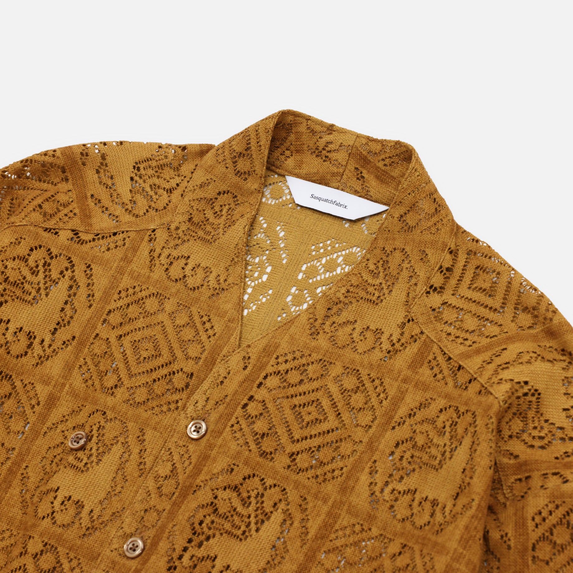VELVET LACE WA-NECK SHIRT(CAMEL)