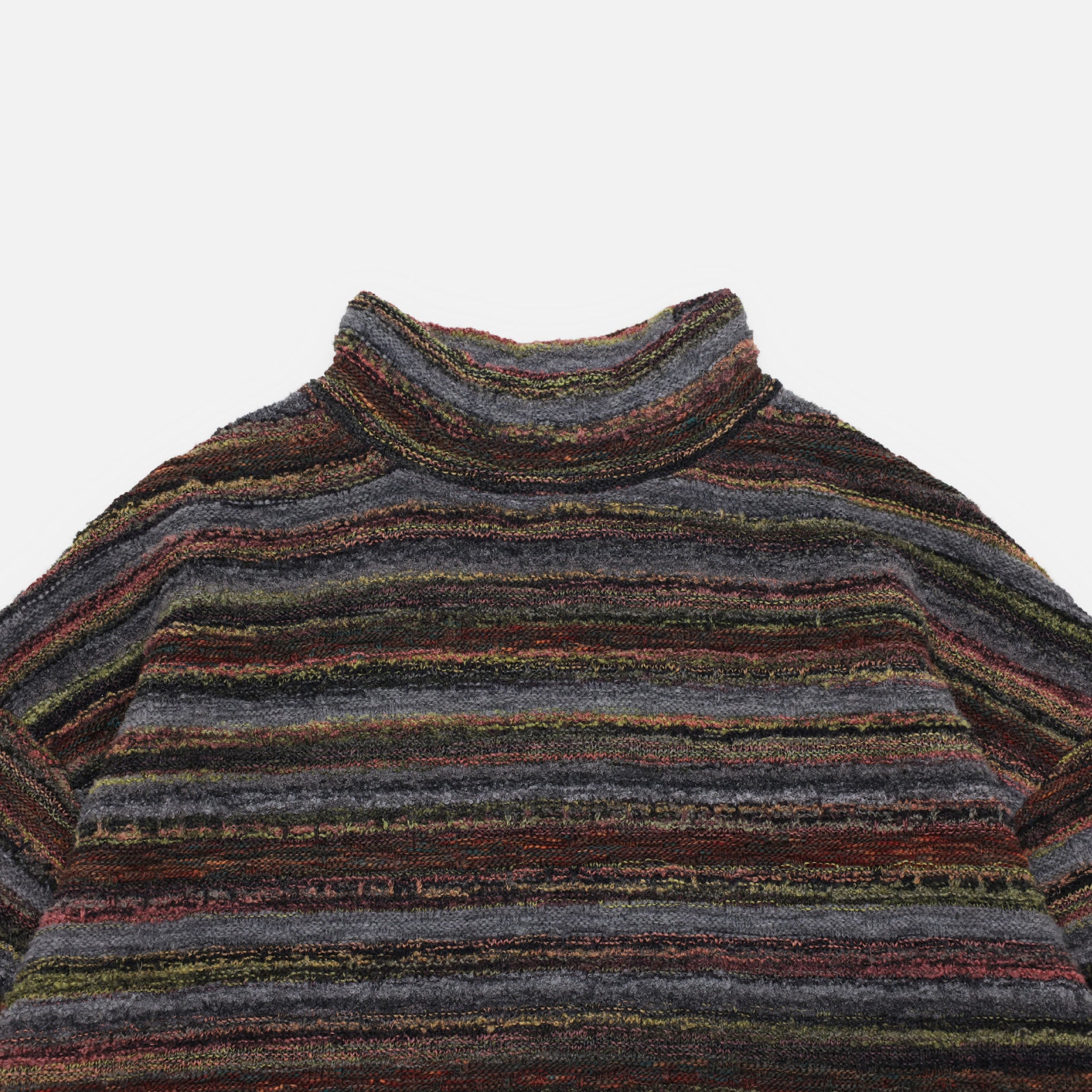 MIX COLLER KNIT PULLOVER(GRAY)