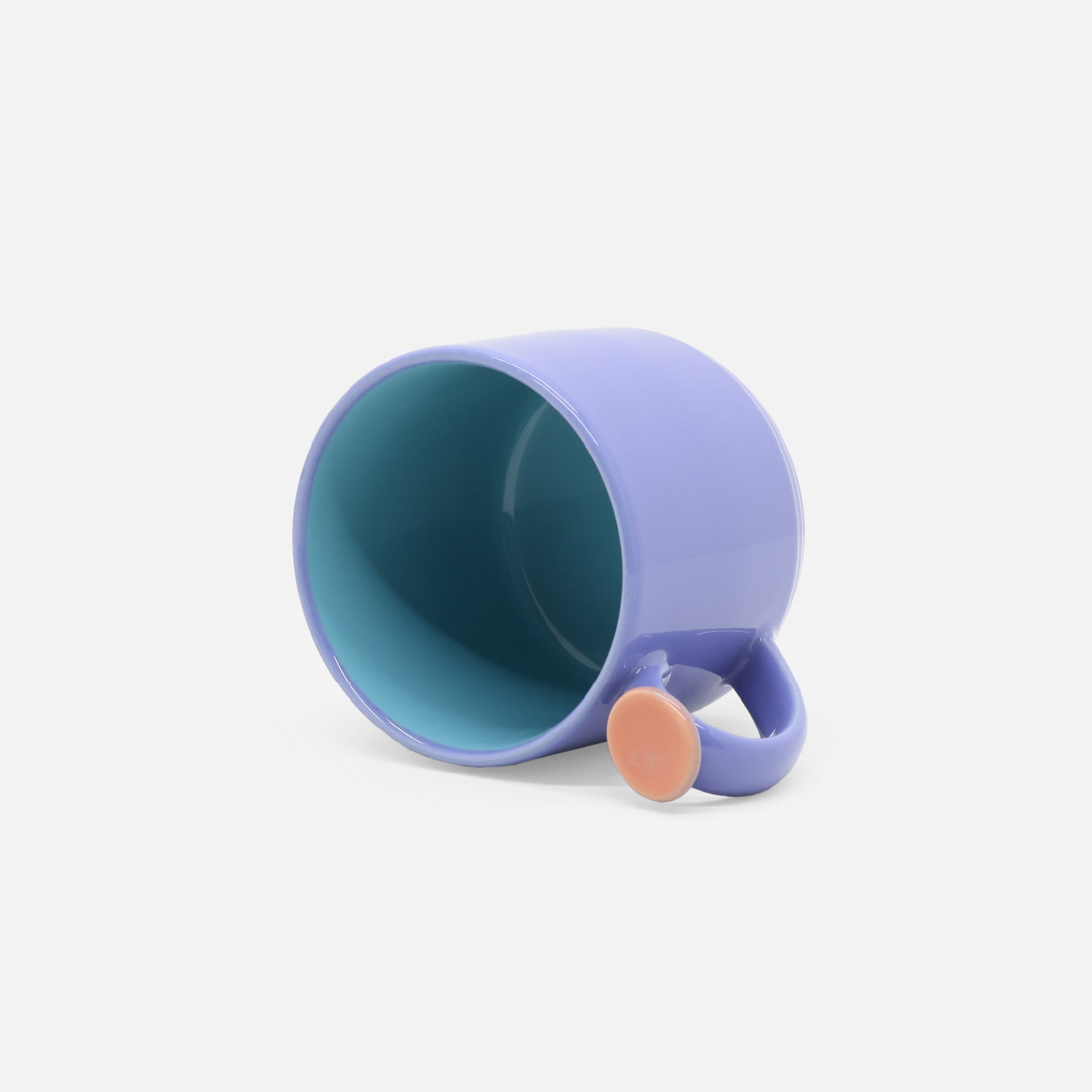 VINTAGE CERAMIC POSTMODERN DESIGN MUG(PURPLE × TURQUOISE)
