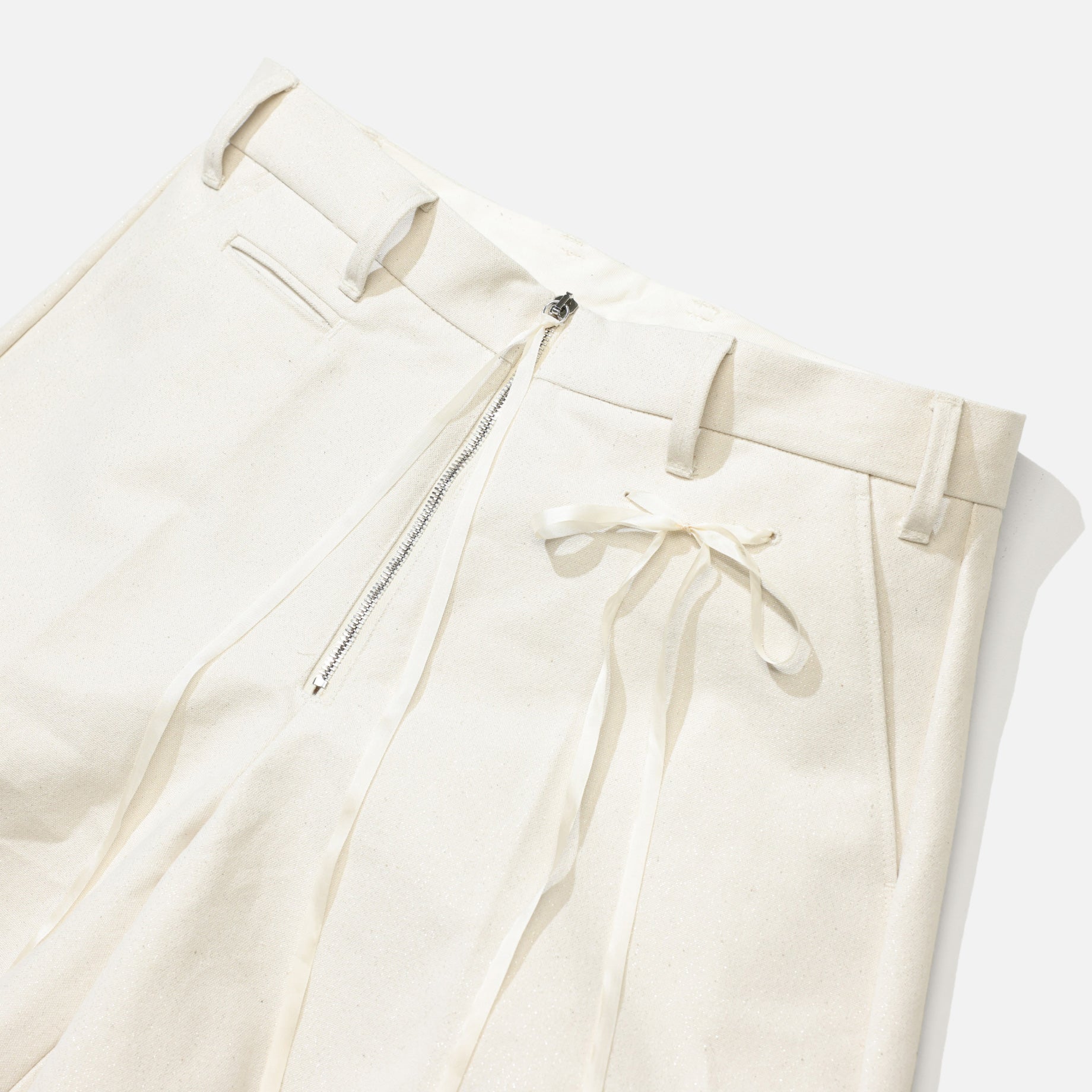GLITTER CANVAS SHORTS (IVORY)